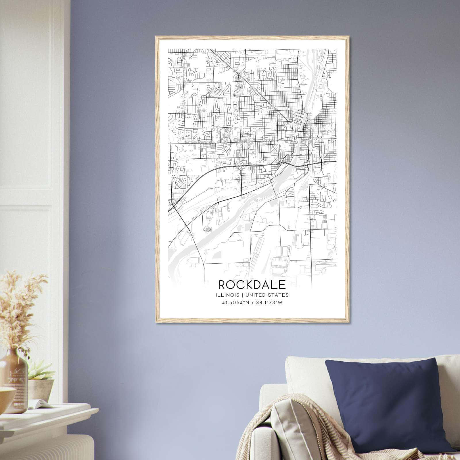 Deerfield Kansas Map Poster, Modern Home Decor Wall Art Print (Copy)
