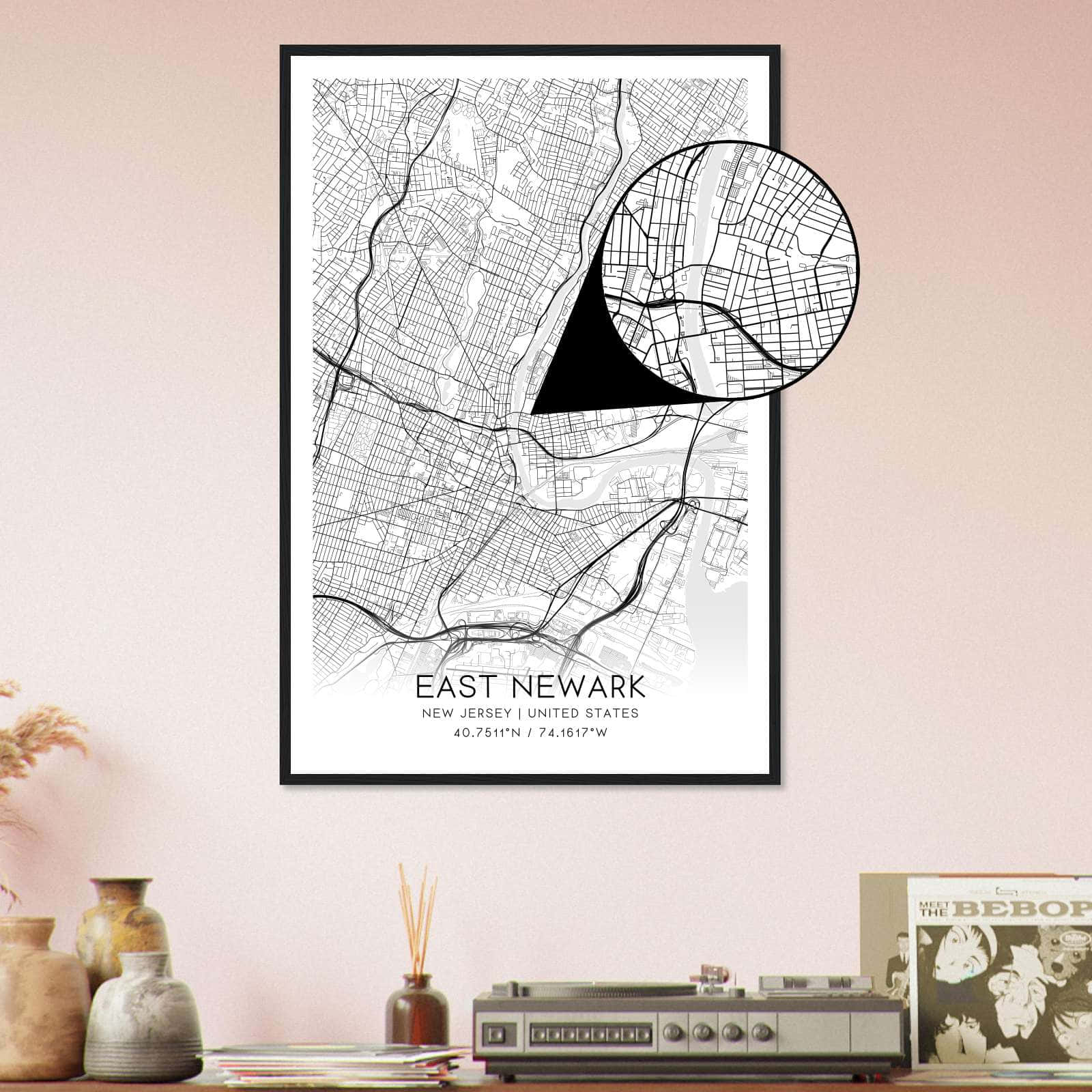 Deerfield Kansas Map Poster, Modern Home Decor Wall Art Print (Copy)