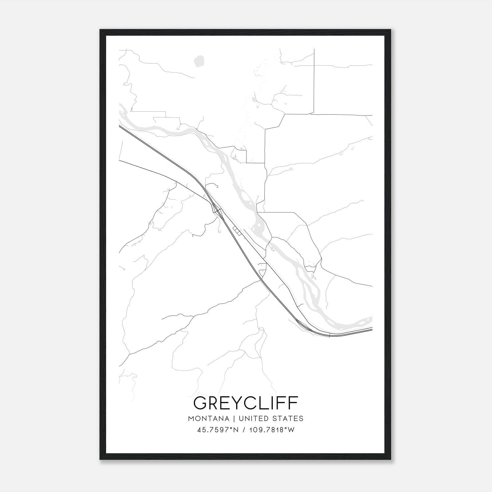 Greycliff Montana Map Poster, Modern Home Decor Wall Art Print Greycliff Montana Map Poster, Modern Home Decor Wall Art Print