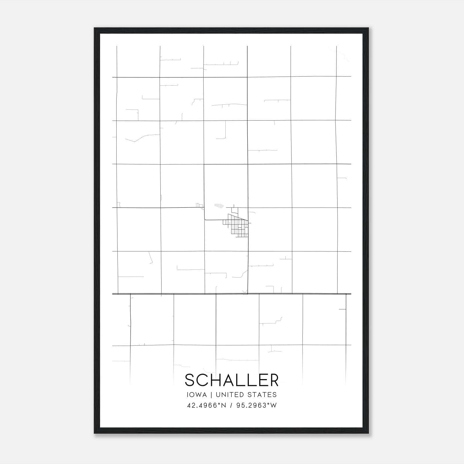 Schaller Iowa Map Poster, Modern Home Decor Wall Art Print Schaller Iowa Map Poster, Modern Home Decor Wall Art Print