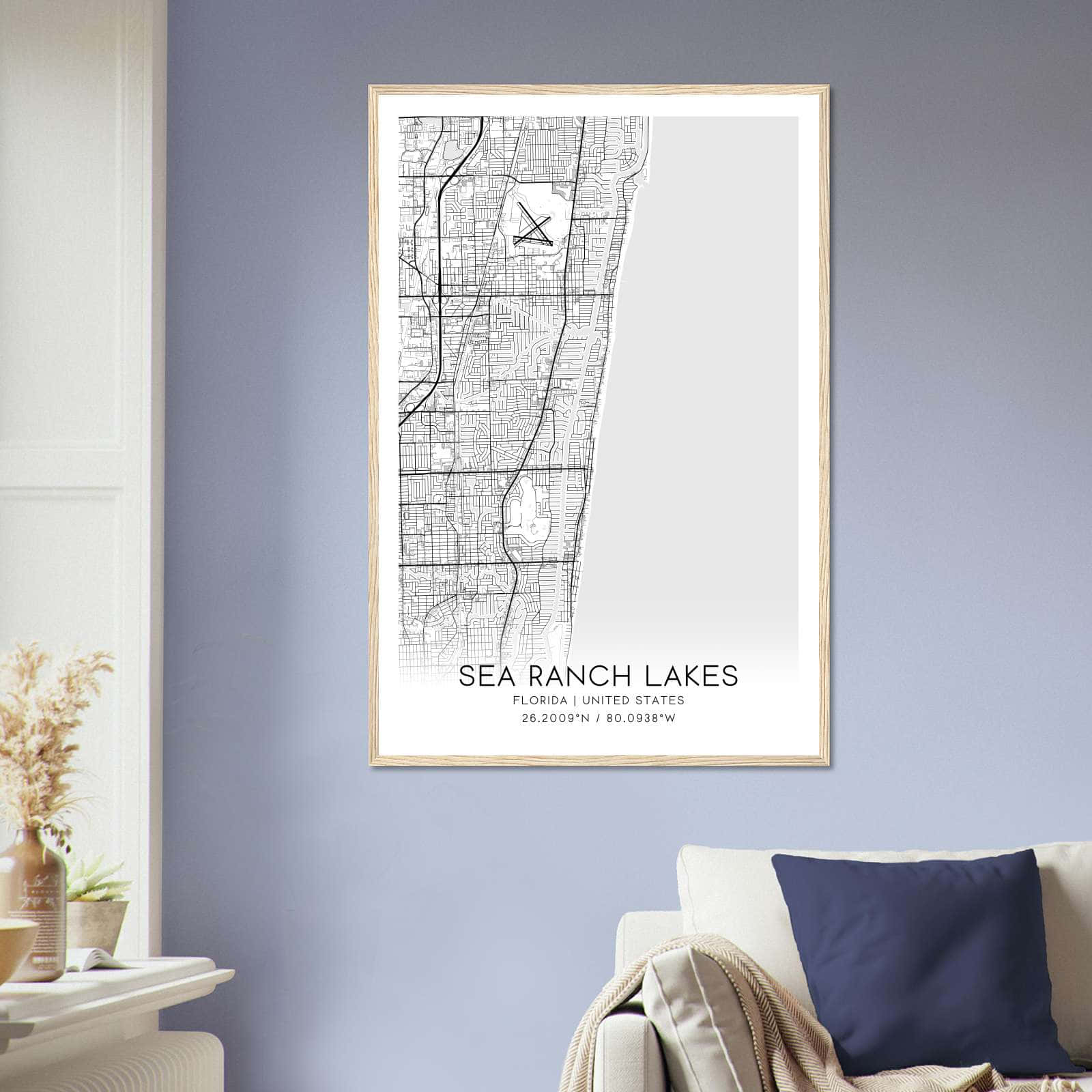 Deerfield Kansas Map Poster, Modern Home Decor Wall Art Print (Copy)