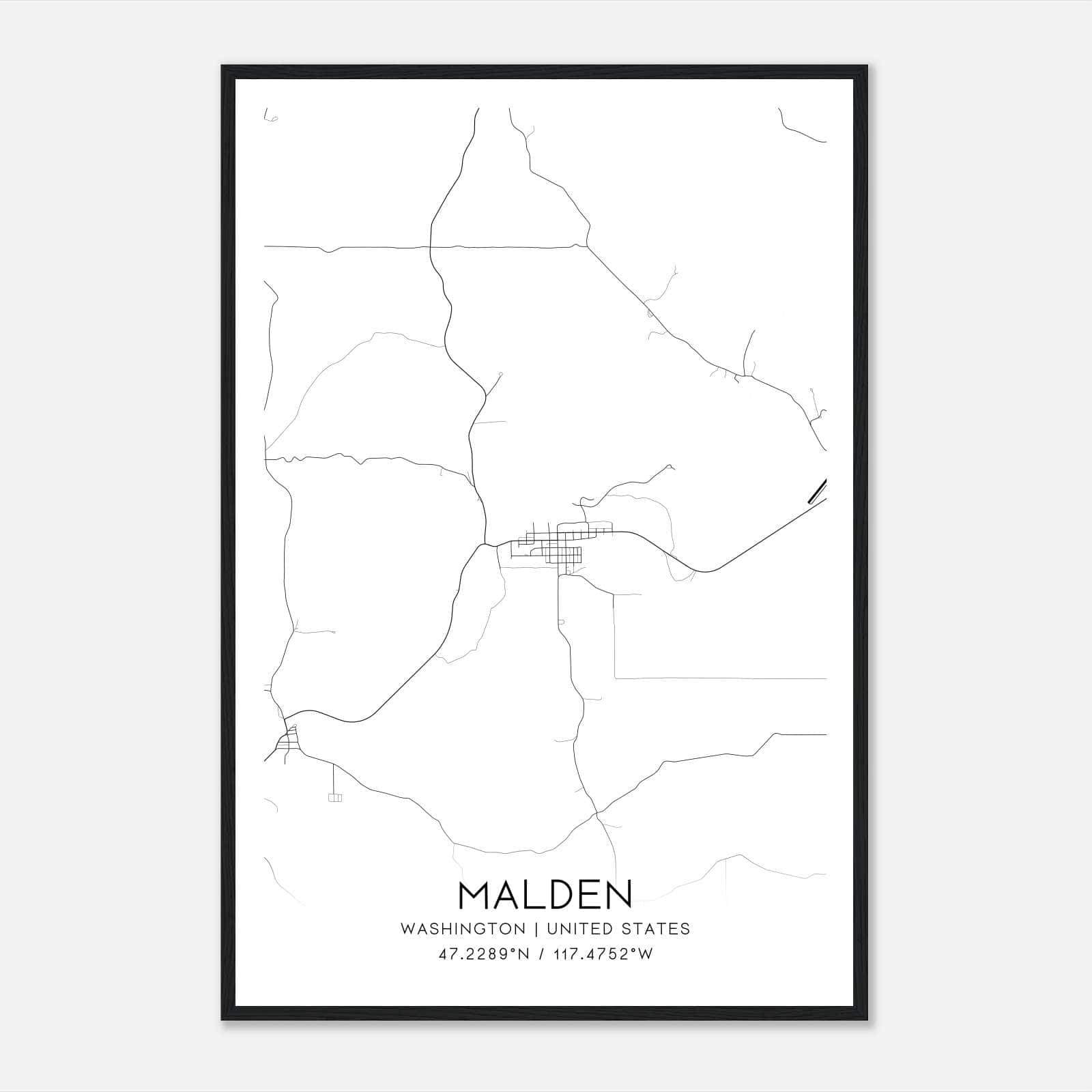 Malden Washington Map Poster, Modern Home Decor Wall Art Print Malden Washington Map Poster, Modern Home Decor Wall Art Print