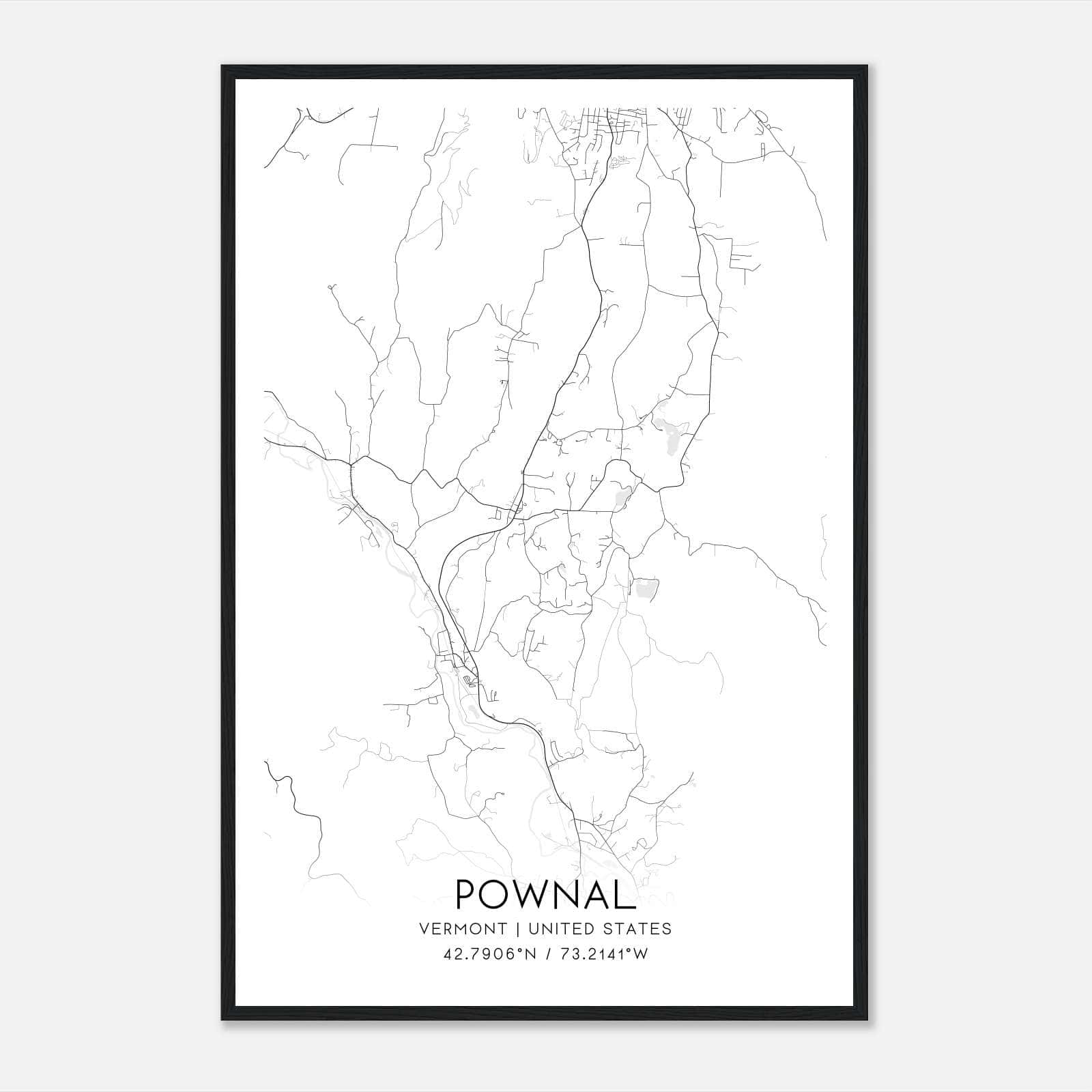 Pownal Vermont Map Poster, Modern Home Decor Wall Art Print Pownal Vermont Map Poster, Modern Home Decor Wall Art Print