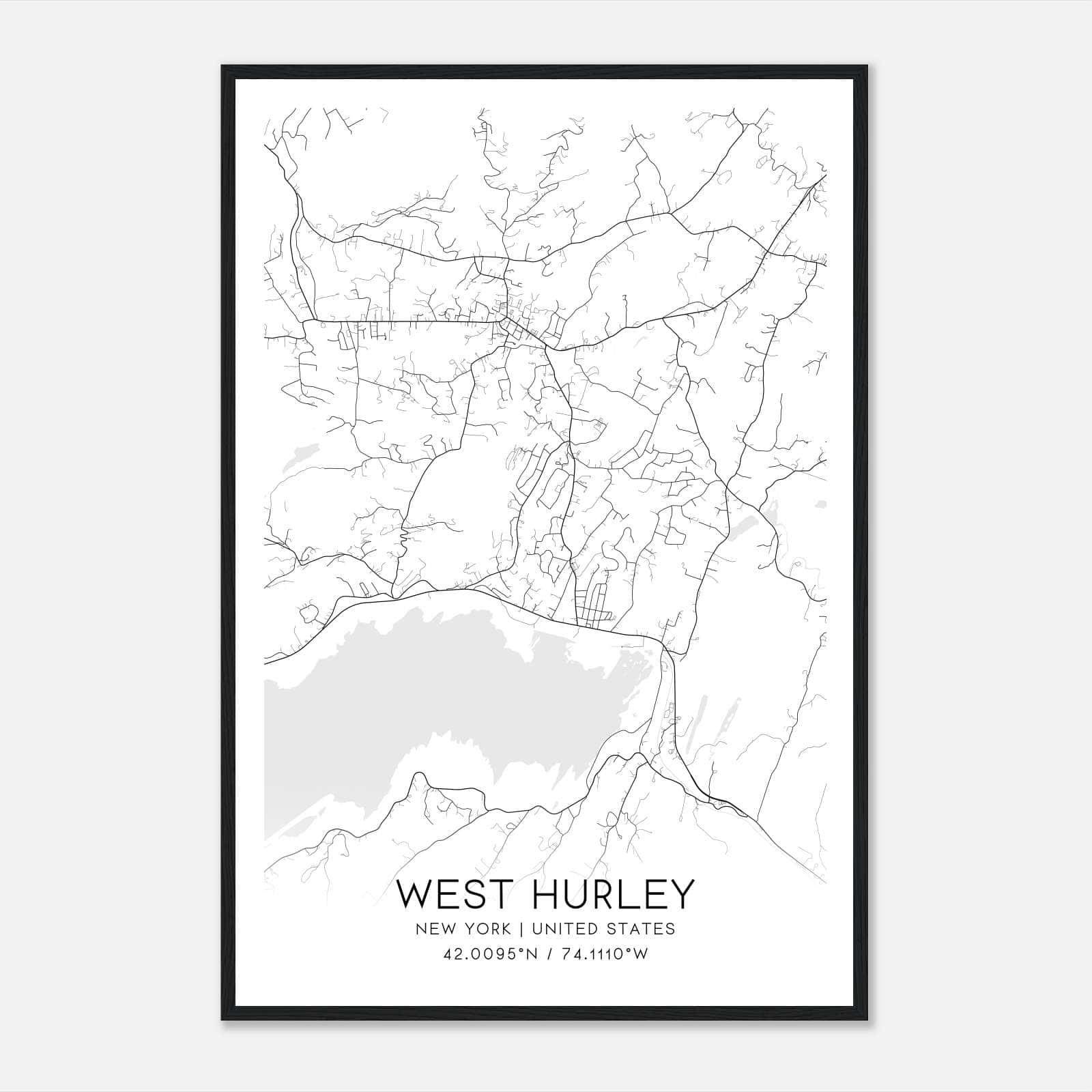 West Hurley New York Map Poster, Modern Home Decor Wall Art Print West Hurley New York Map Poster, Modern Home Decor Wall Art Print