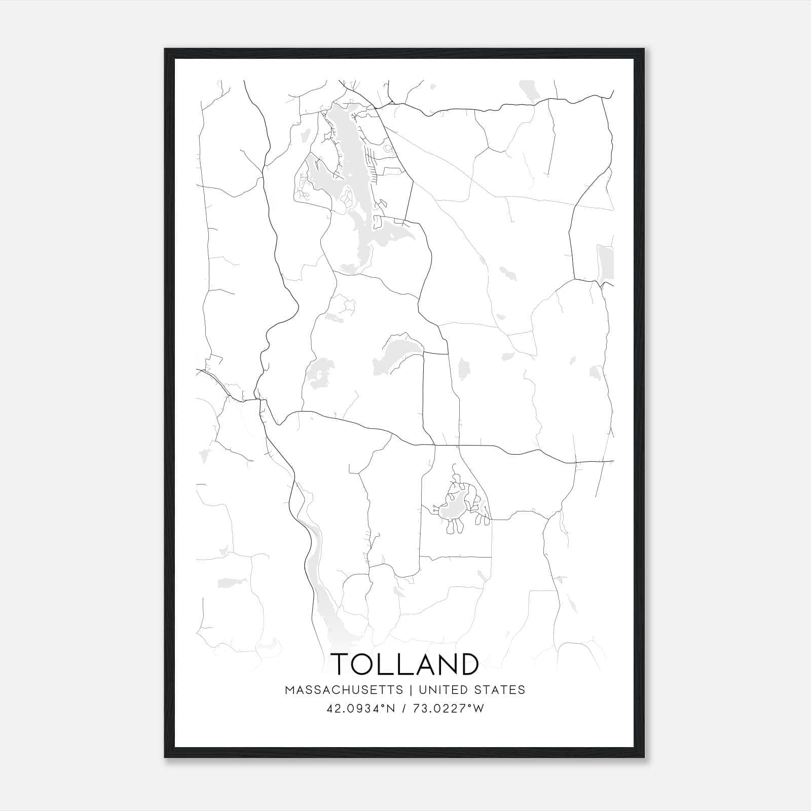 Tolland Massachusetts Map Poster, Modern Home Decor Wall Art Print Tolland Massachusetts Map Poster, Modern Home Decor Wall Art Print