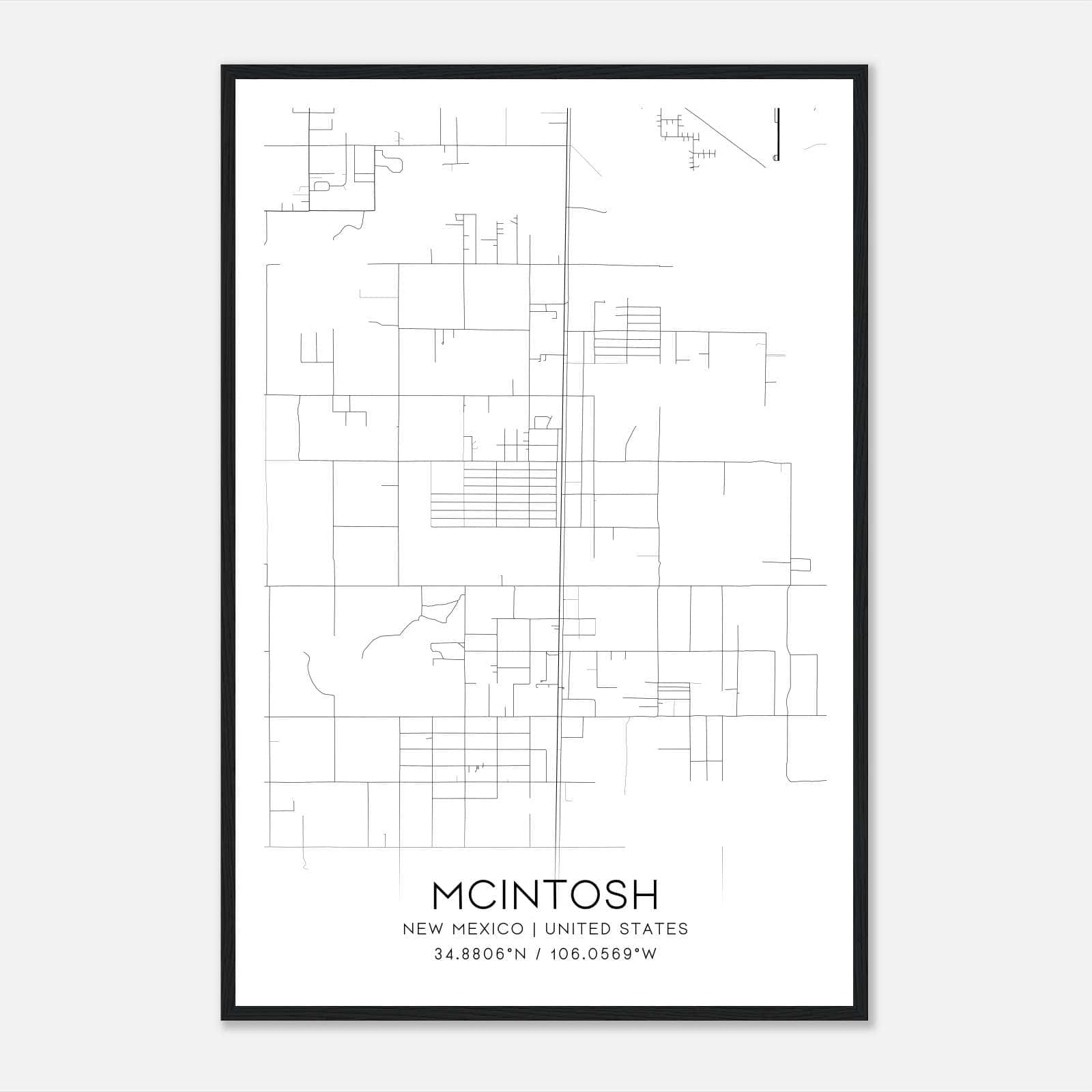 Mcintosh New Mexico Map Poster, Modern Home Decor Wall Art Print Mcintosh New Mexico Map Poster, Modern Home Decor Wall Art Print