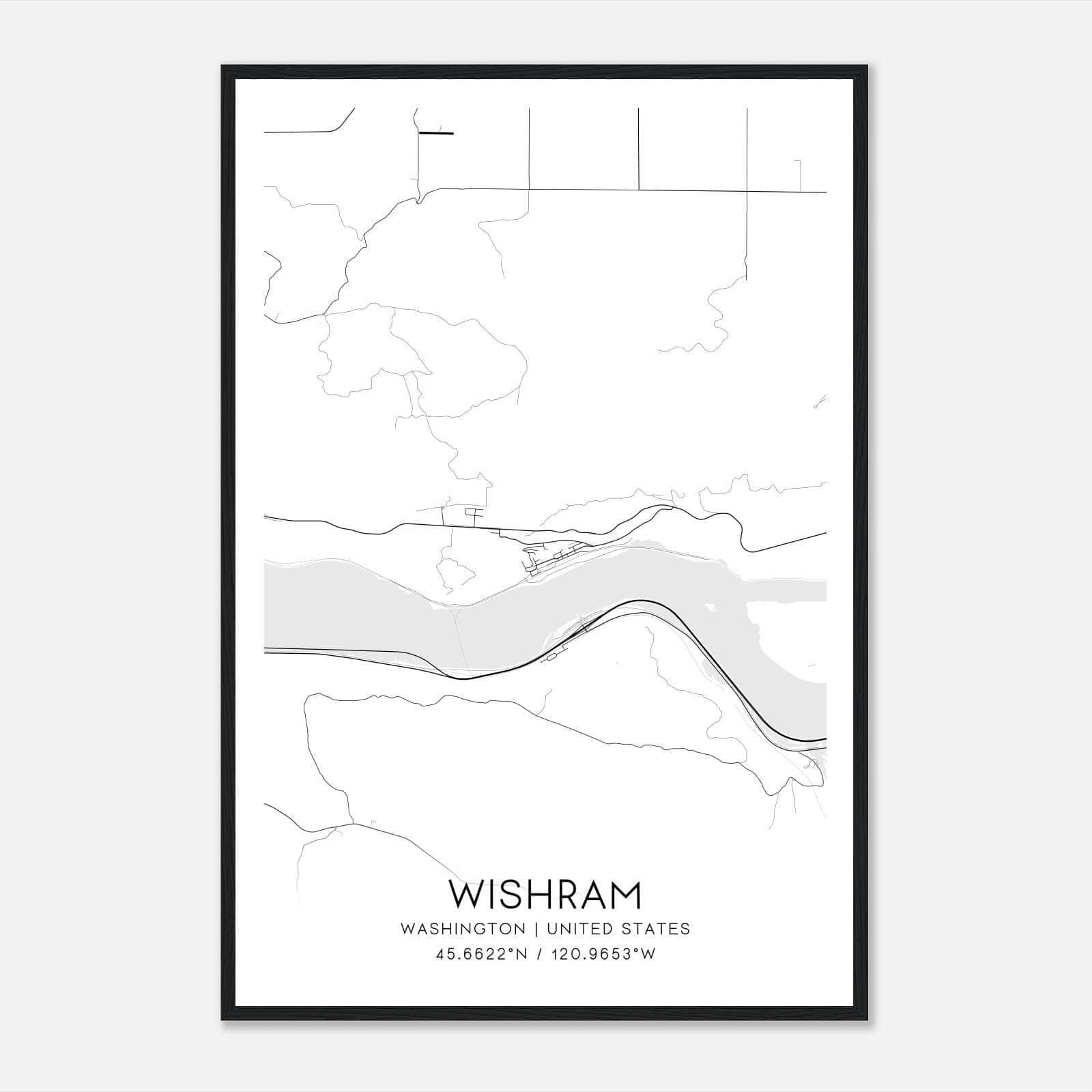 Wishram Washington Map Poster, Modern Home Decor Wall Art Print Wishram Washington Map Poster, Modern Home Decor Wall Art Print