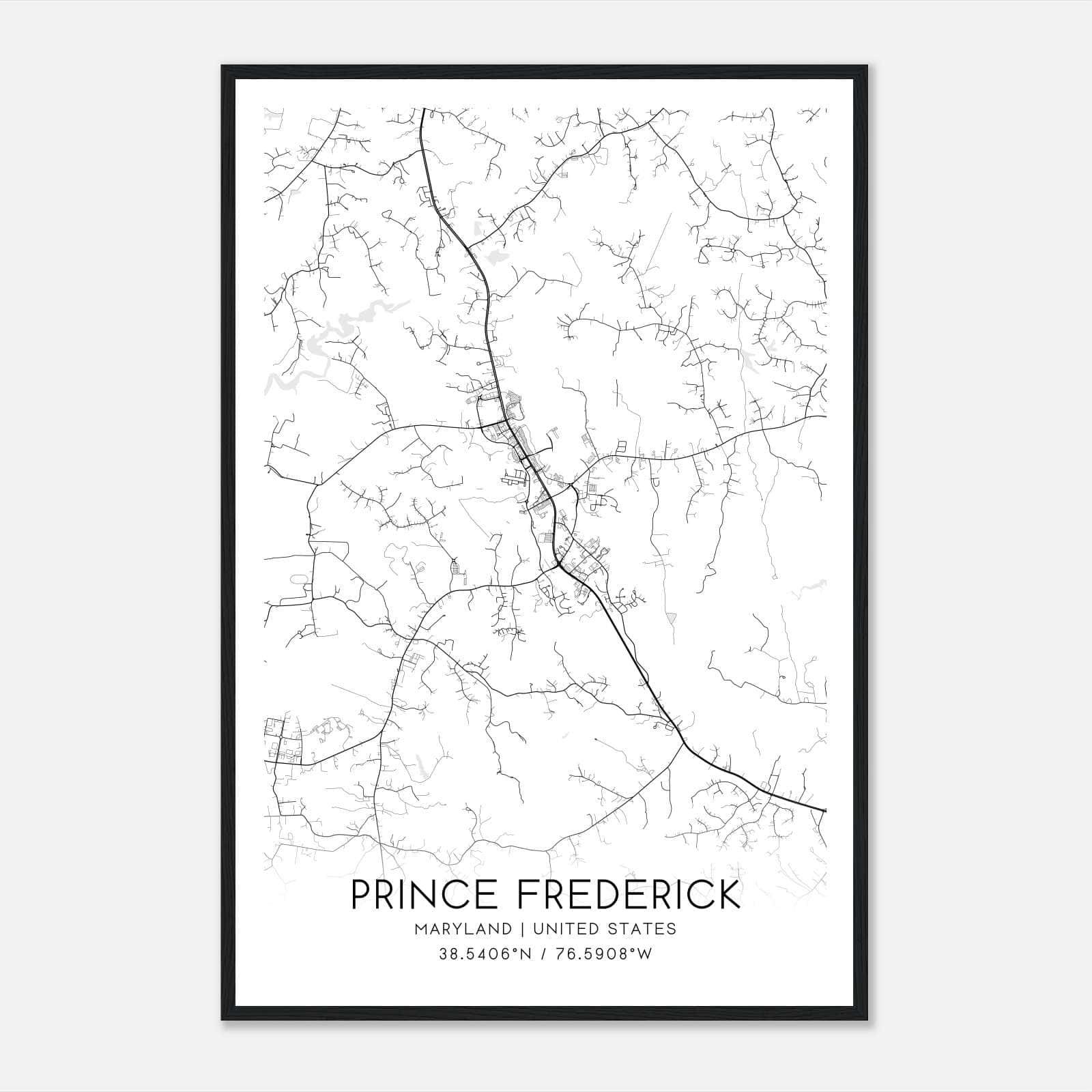 Prince Frederick Maryland Map Poster, Modern Home Decor Wall Art Print Prince Frederick Maryland Map Poster, Modern Home Decor Wall Art Print