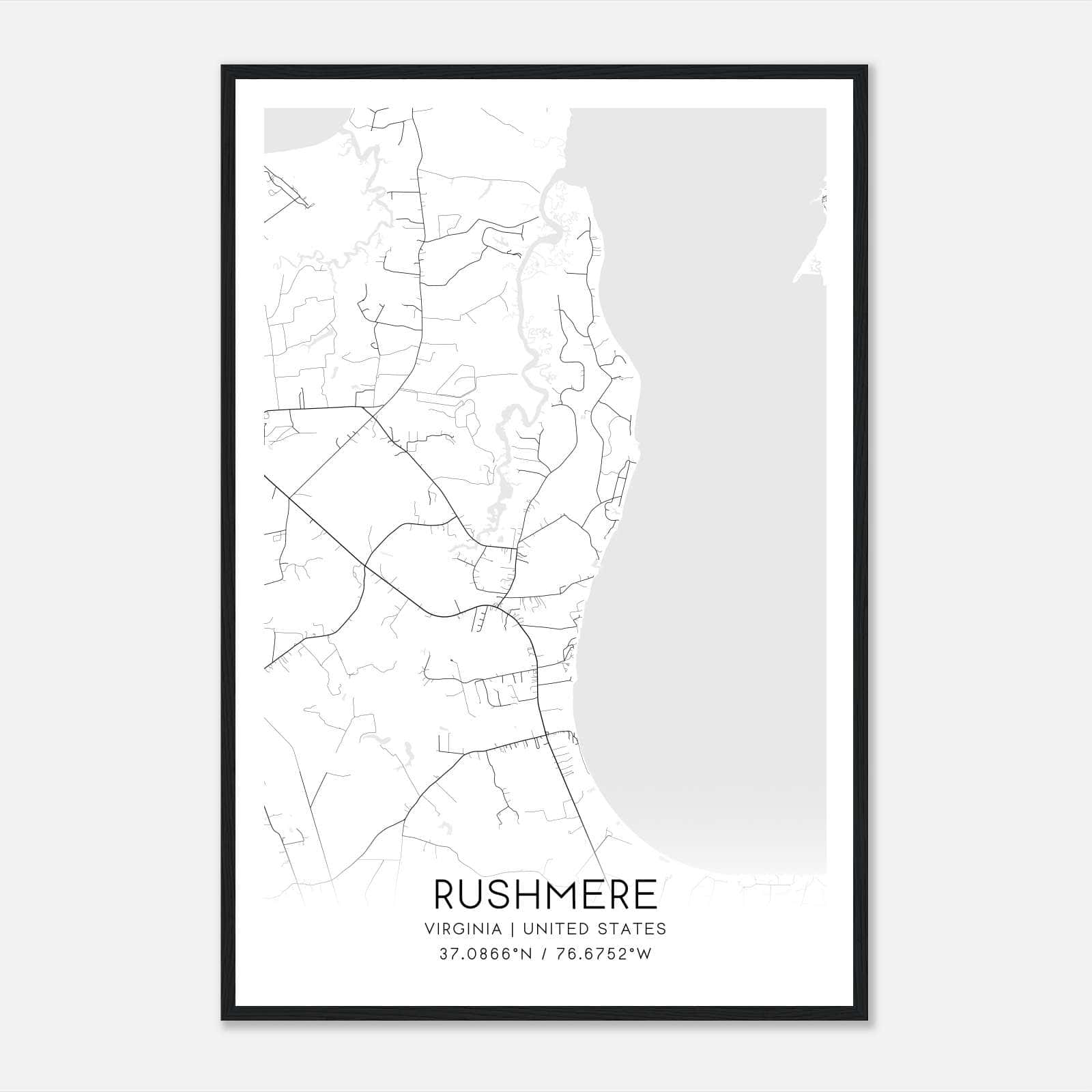 Rushmere Virginia Map Poster, Modern Home Decor Wall Art Print Rushmere Virginia Map Poster, Modern Home Decor Wall Art Print