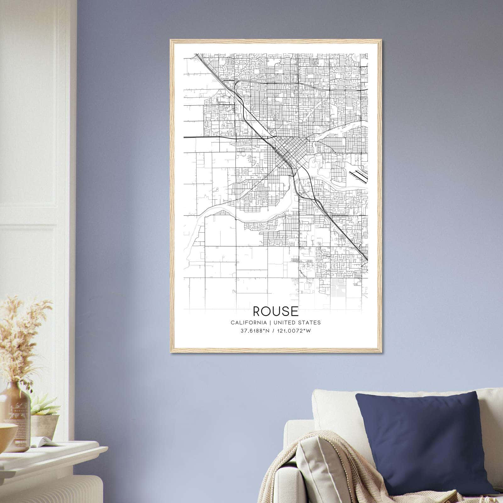 Deerfield Kansas Map Poster, Modern Home Decor Wall Art Print (Copy)