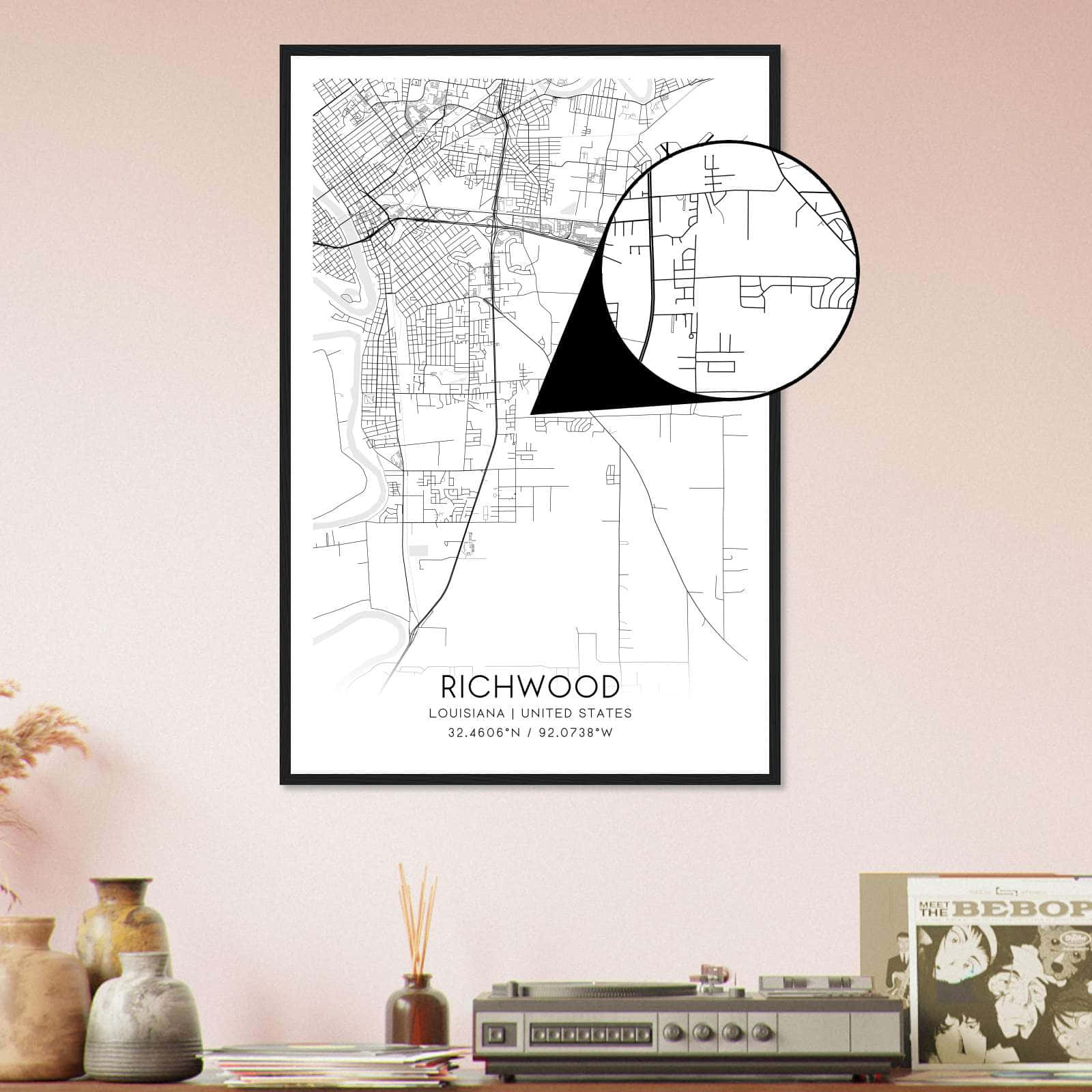 Deerfield Kansas Map Poster, Modern Home Decor Wall Art Print (Copy)