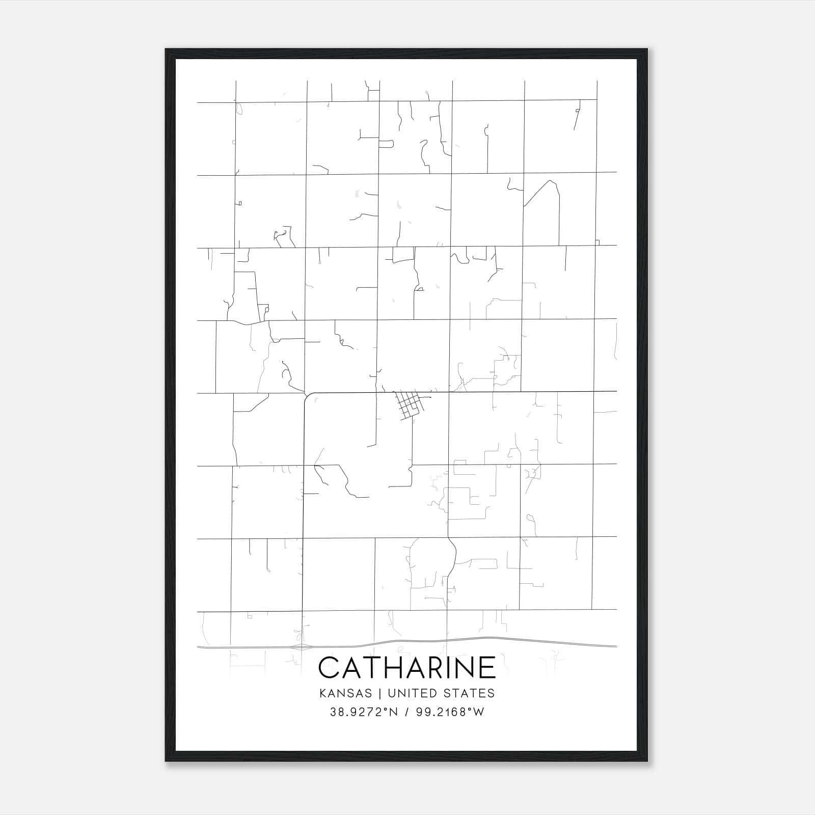 Catharine Kansas Map Poster, Modern Home Decor Wall Art Print Catharine Kansas Map Poster, Modern Home Decor Wall Art Print