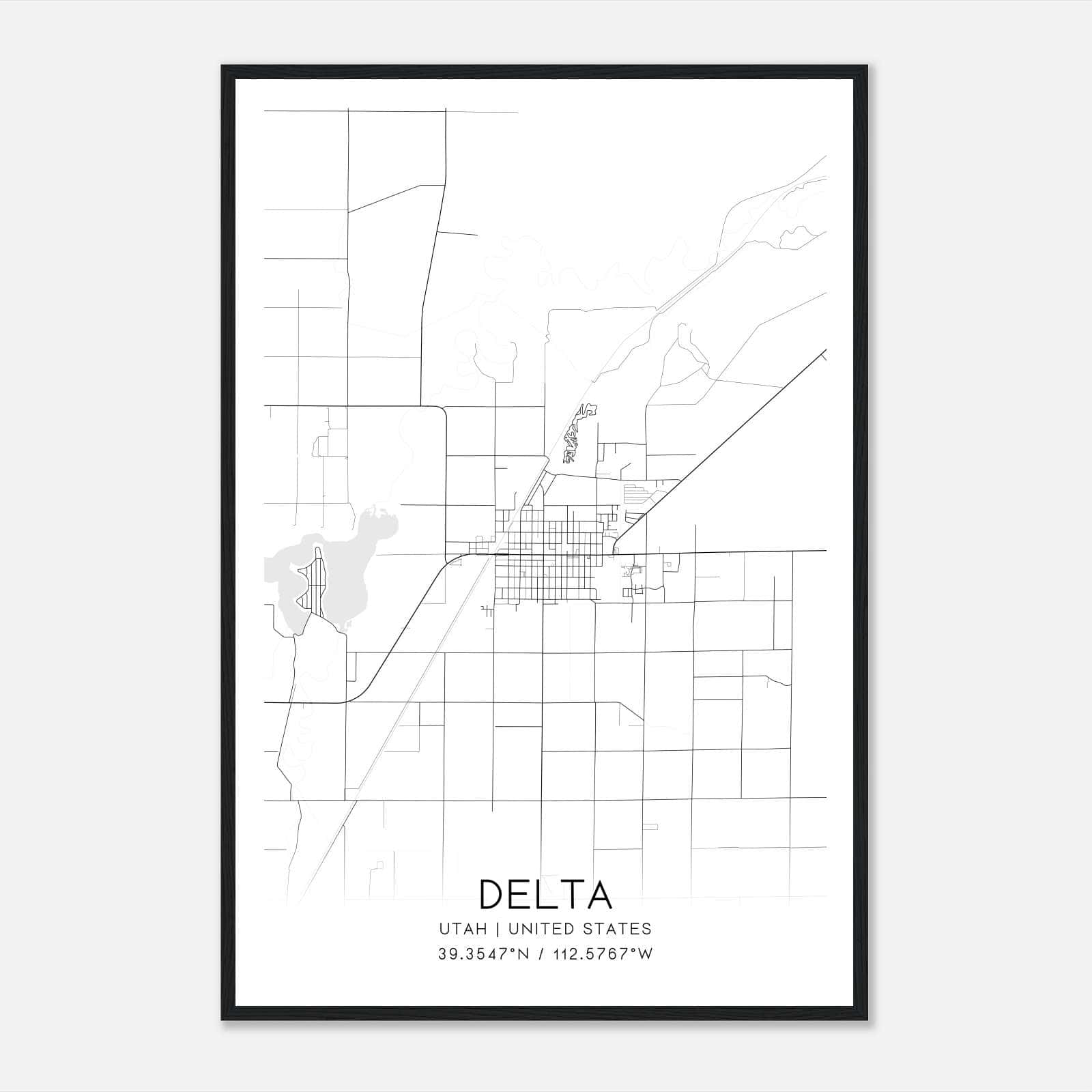 Delta Utah Map Poster, Modern Home Decor Wall Art Print Delta Utah Map Poster, Modern Home Decor Wall Art Print