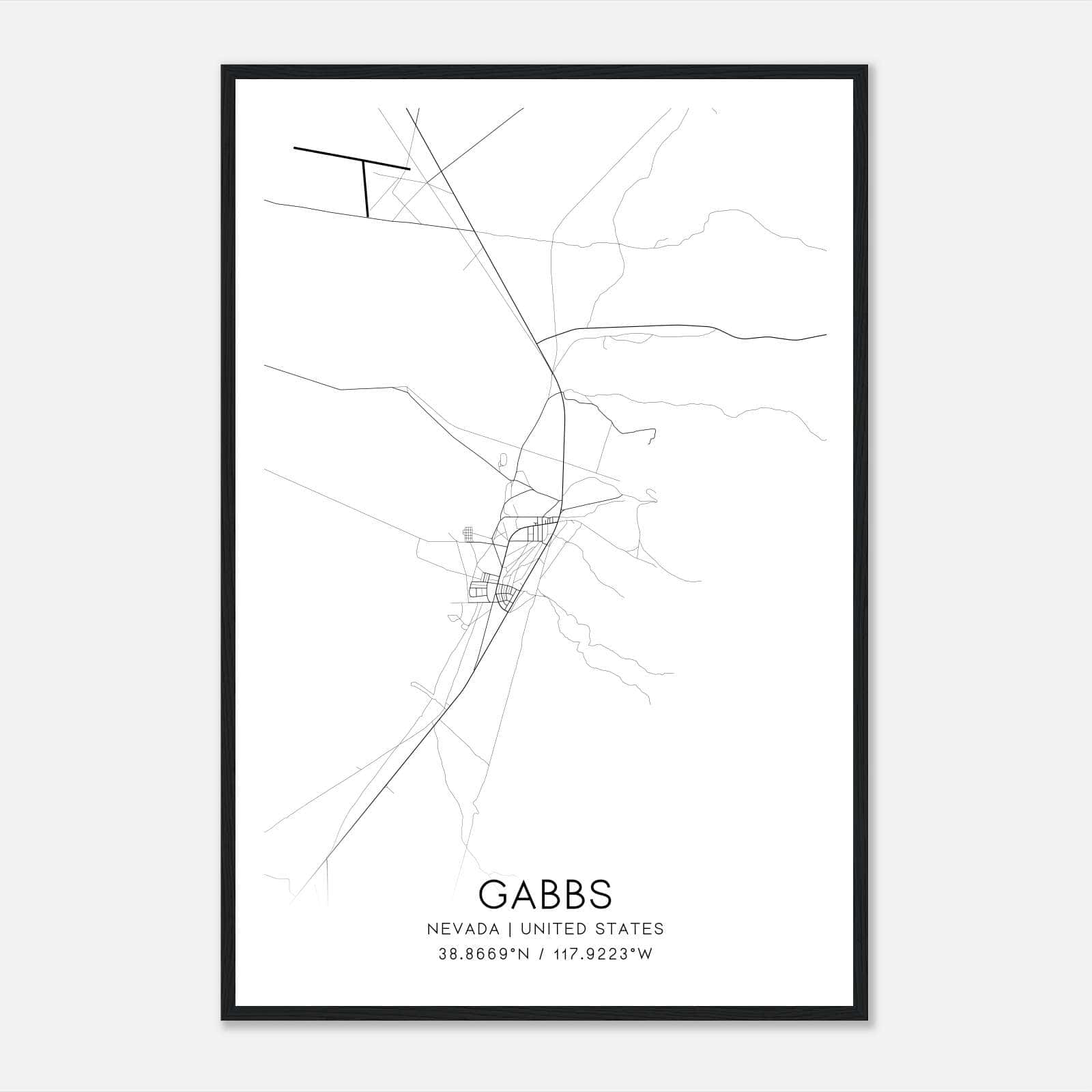 Gabbs Nevada Map Poster, Modern Home Decor Wall Art Print Gabbs Nevada Map Poster, Modern Home Decor Wall Art Print