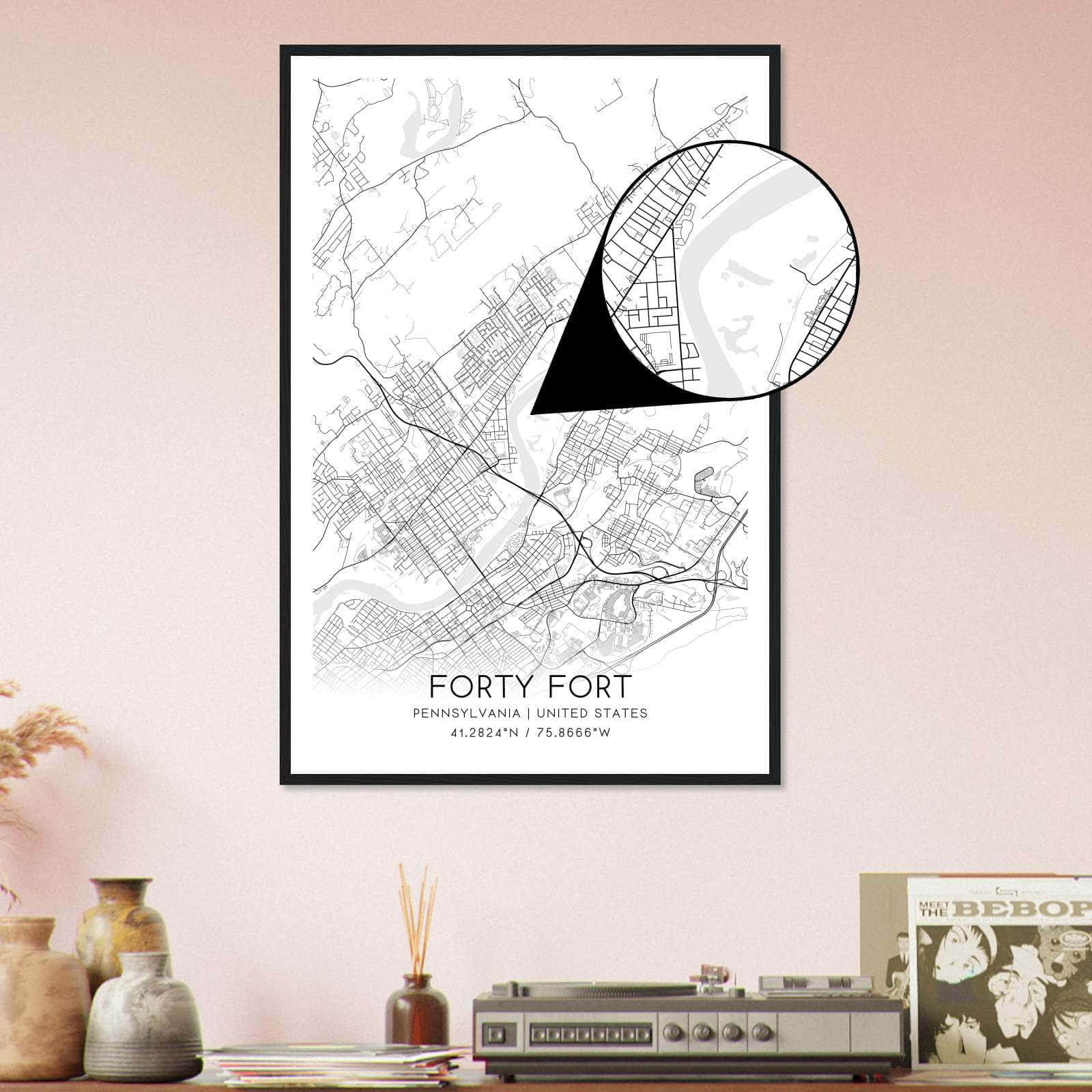 Deerfield Kansas Map Poster, Modern Home Decor Wall Art Print (Copy)