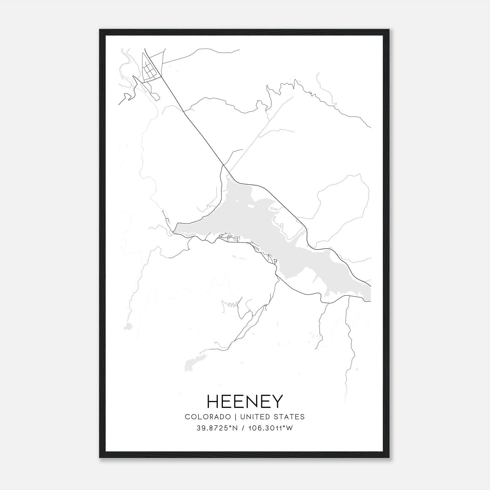 Heeney Colorado Map Poster, Modern Home Decor Wall Art Print Heeney Colorado Map Poster, Modern Home Decor Wall Art Print