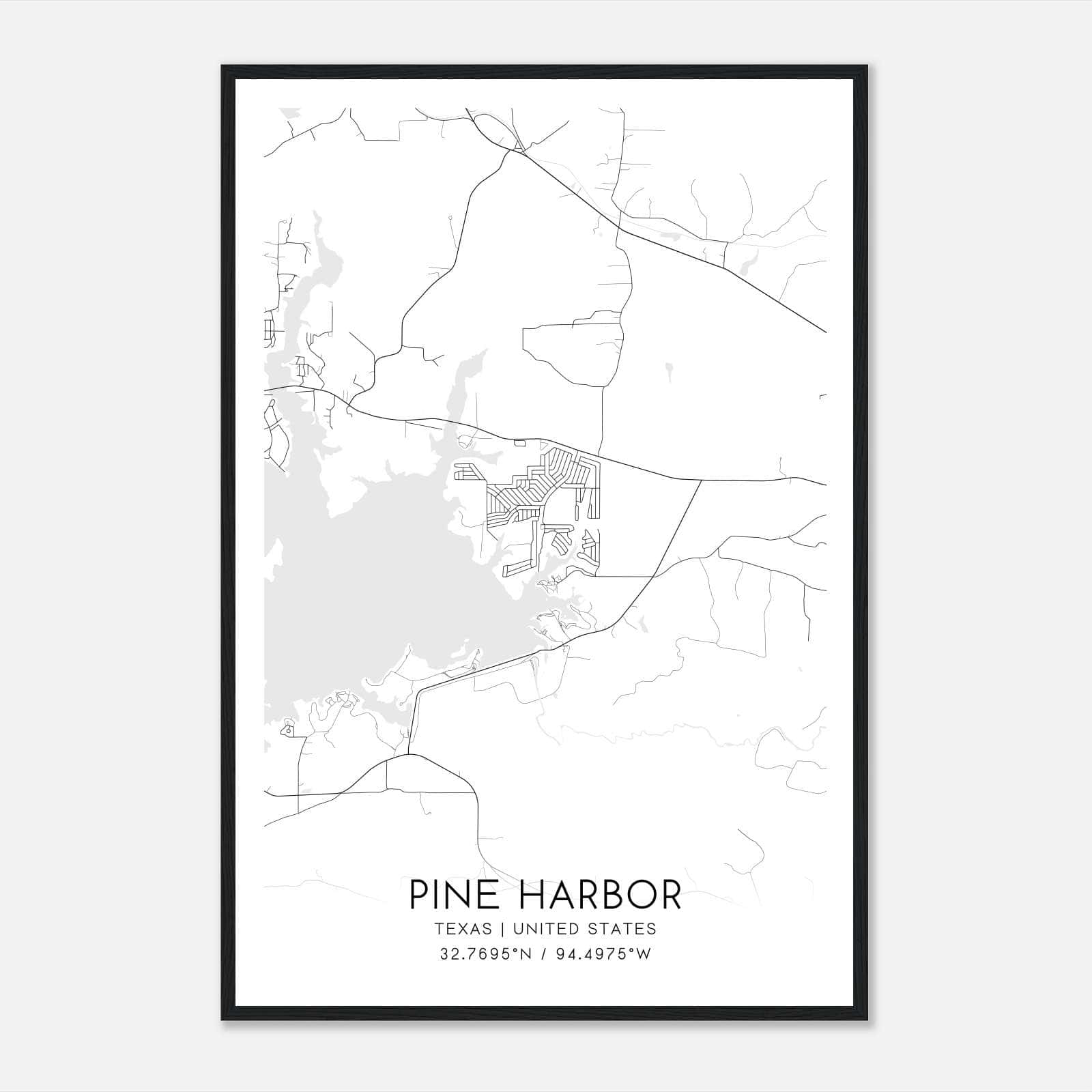Pine Harbor Texas Map Poster, Modern Home Decor Wall Art Print Pine Harbor Texas Map Poster, Modern Home Decor Wall Art Print
