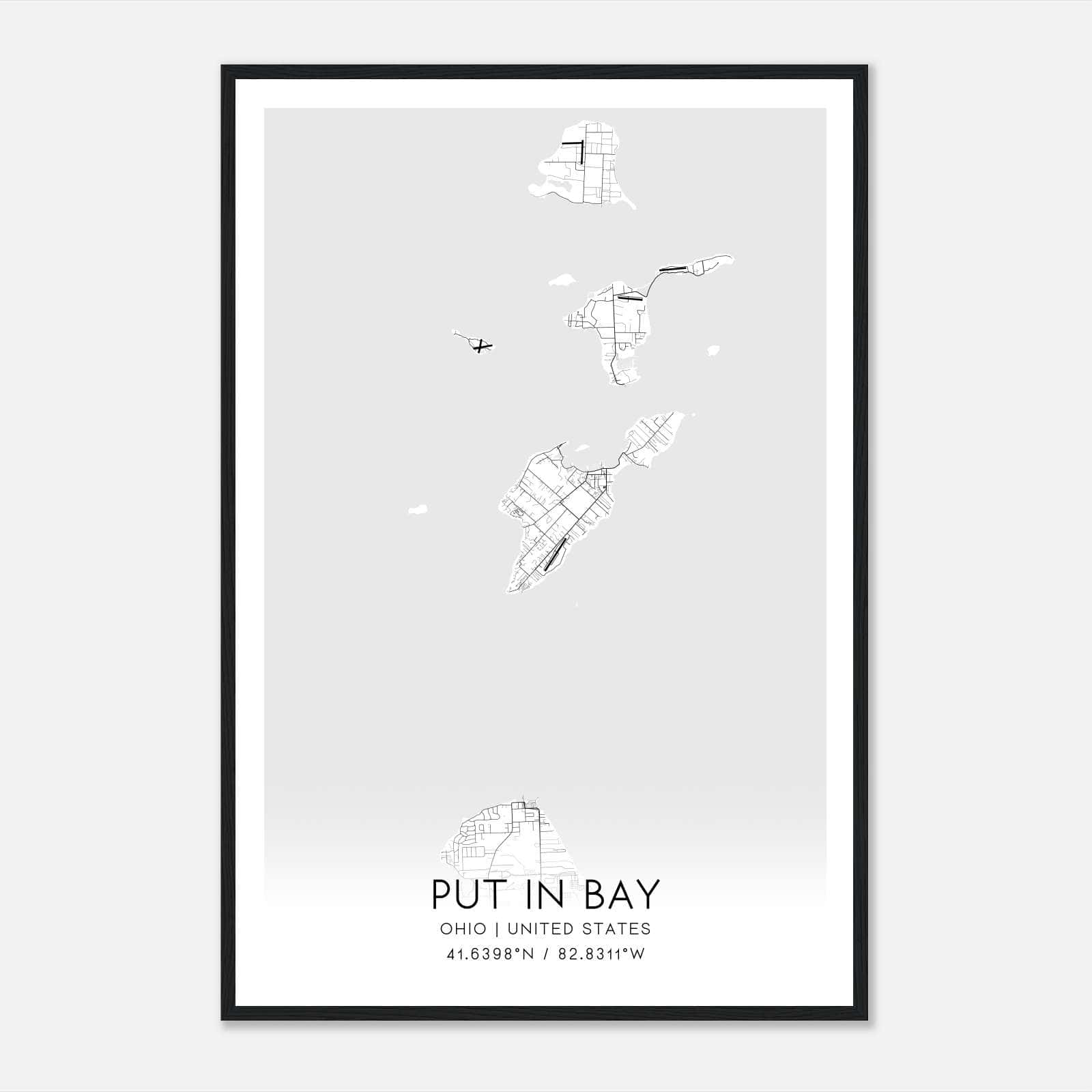 Put In Bay Ohio Map Poster, Modern Home Decor Wall Art Print Put In Bay Ohio Map Poster, Modern Home Decor Wall Art Print