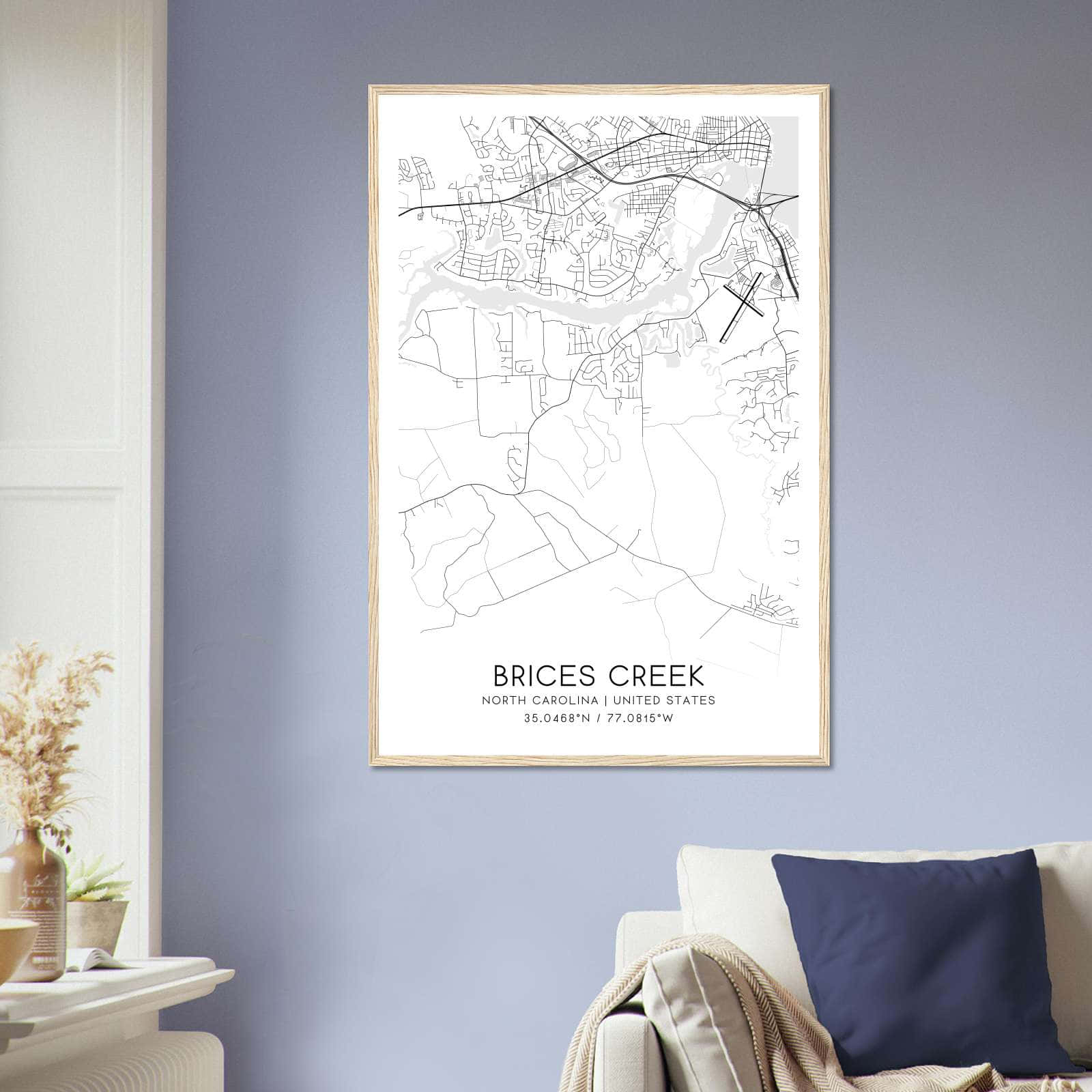 Deerfield Kansas Map Poster, Modern Home Decor Wall Art Print (Copy)
