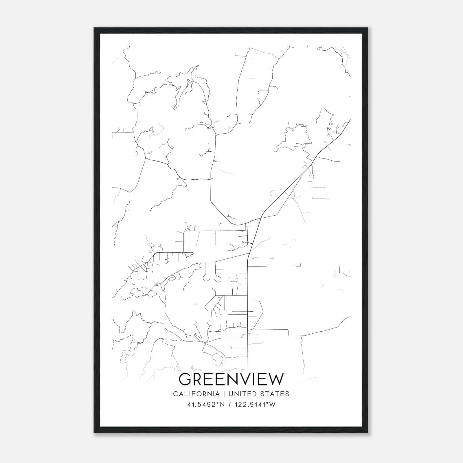 Greenview California Map Poster, Modern Home Decor Wall Art Print Greenview California Map Poster, Modern Home Decor Wall Art Print
