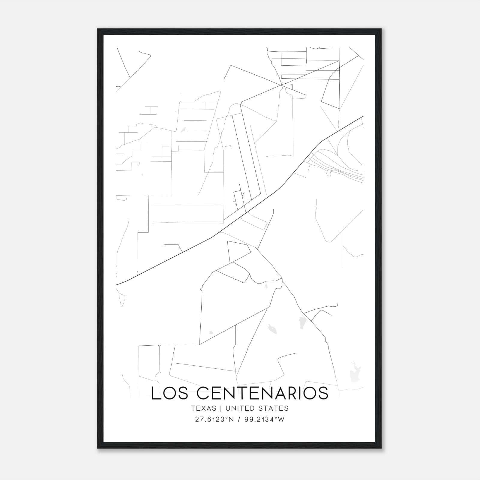 Los Centenarios Texas Map Poster, Modern Home Decor Wall Art Print Los Centenarios Texas Map Poster, Modern Home Decor Wall Art Print