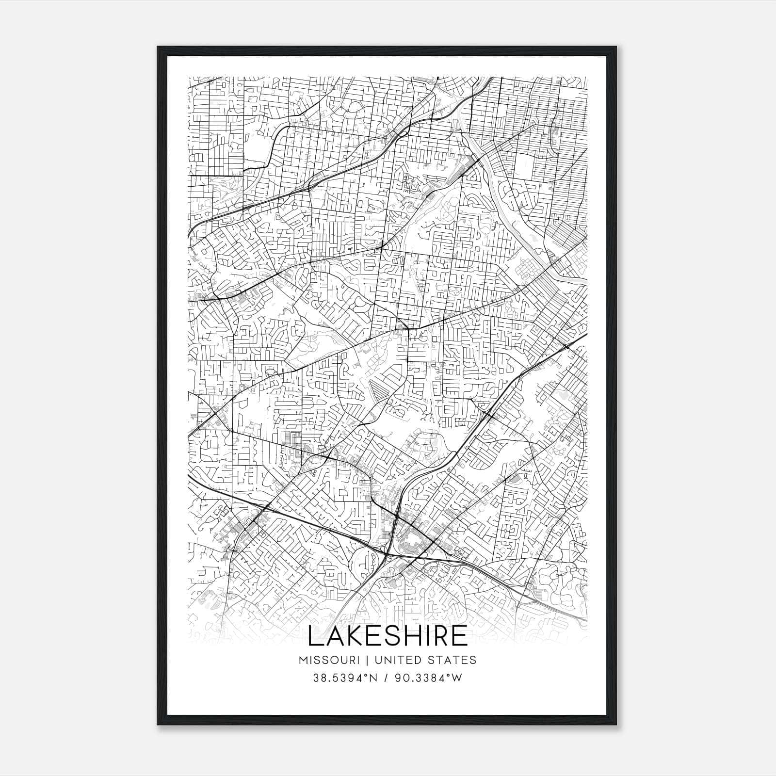 Lakeshire Missouri Map Poster, Modern Home Decor Wall Art Print Lakeshire Missouri Map Poster, Modern Home Decor Wall Art Print