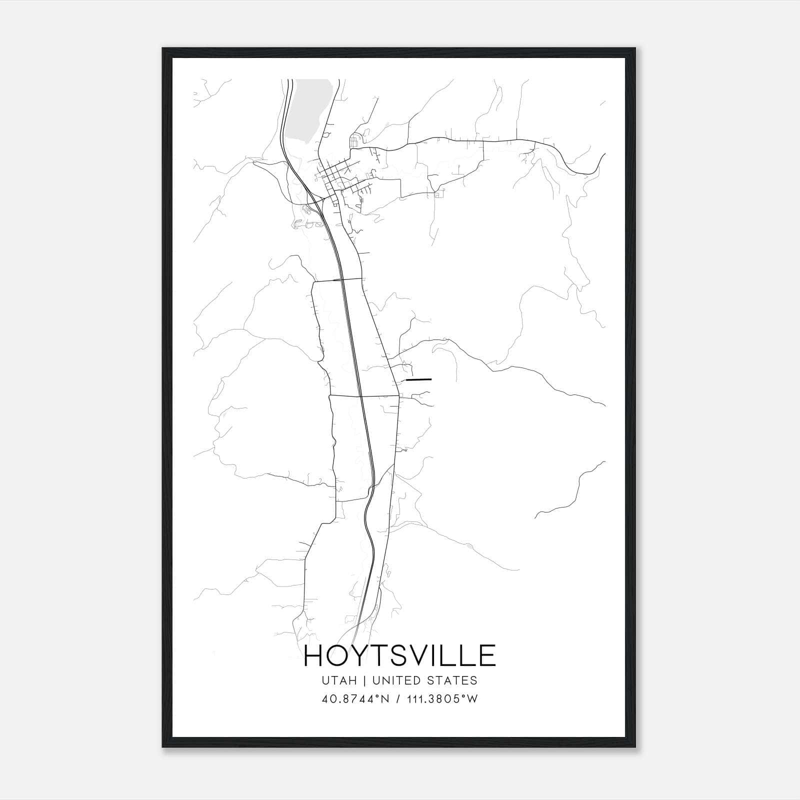 Hoytsville Utah Map Poster, Modern Home Decor Wall Art Print Hoytsville Utah Map Poster, Modern Home Decor Wall Art Print