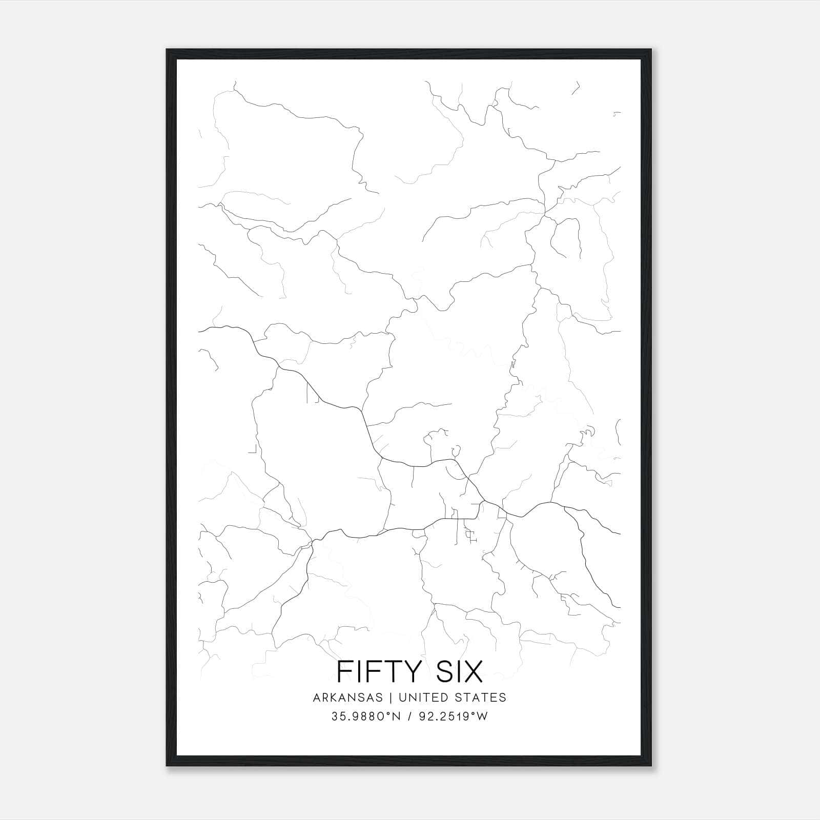 Fifty Six Arkansas Map Poster, Modern Home Decor Wall Art Print Fifty Six Arkansas Map Poster, Modern Home Decor Wall Art Print
