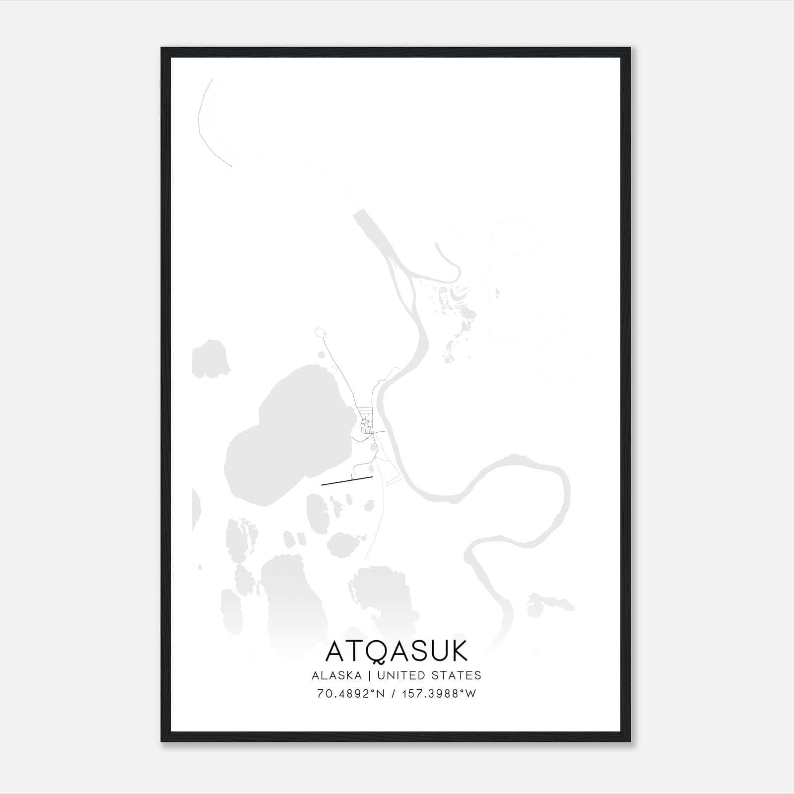 Atqasuk Alaska Map Poster, Modern Home Decor Wall Art Print Atqasuk Alaska Map Poster, Modern Home Decor Wall Art Print