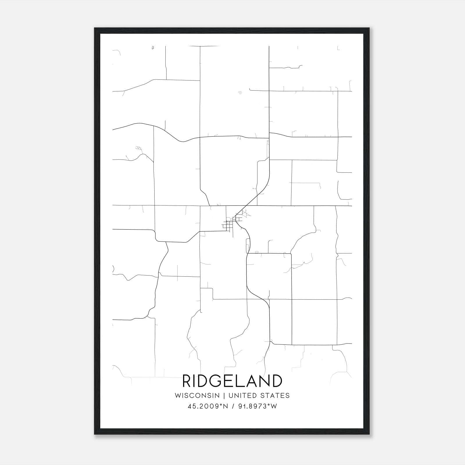 Ridgeland Wisconsin Map Poster, Modern Home Decor Wall Art Print Ridgeland Wisconsin Map Poster, Modern Home Decor Wall Art Print