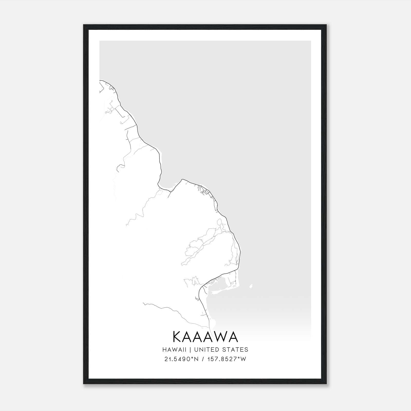 Kaaawa Hawaii Map Poster, Modern Home Decor Wall Art Print Kaaawa Hawaii Map Poster, Modern Home Decor Wall Art Print