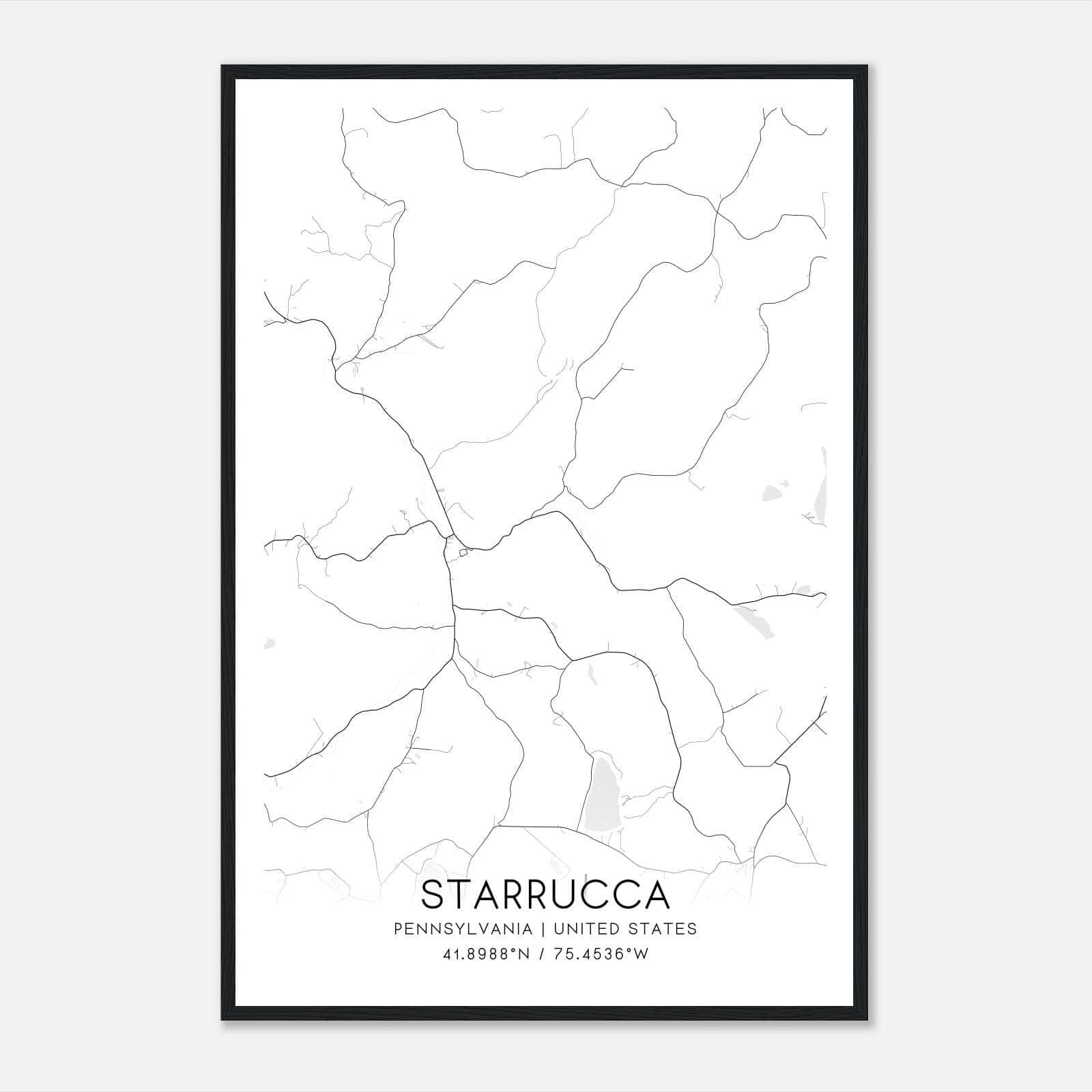 Starrucca Pennsylvania Map Poster, Modern Home Decor Wall Art Print Starrucca Pennsylvania Map Poster, Modern Home Decor Wall Art Print