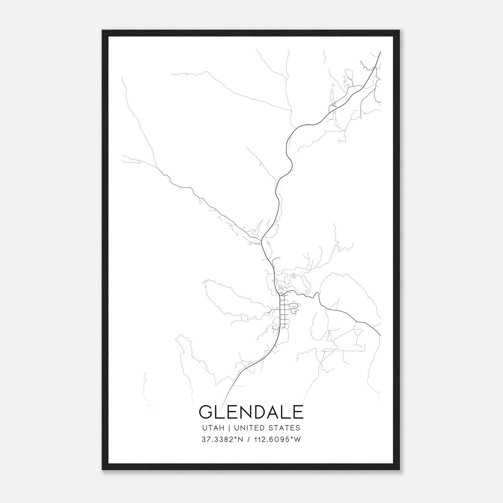 Glendale Utah Map Poster, Modern Home Decor Wall Art Print Glendale Utah Map Poster, Modern Home Decor Wall Art Print