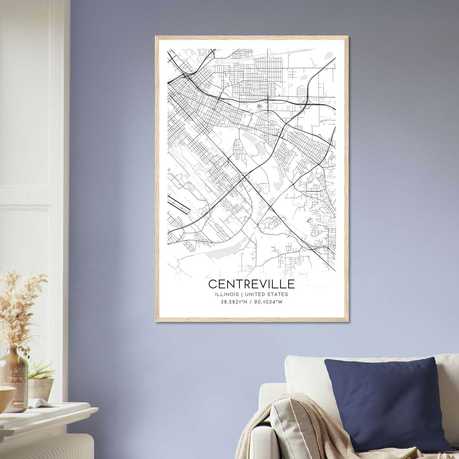 Deerfield Kansas Map Poster, Modern Home Decor Wall Art Print (Copy)
