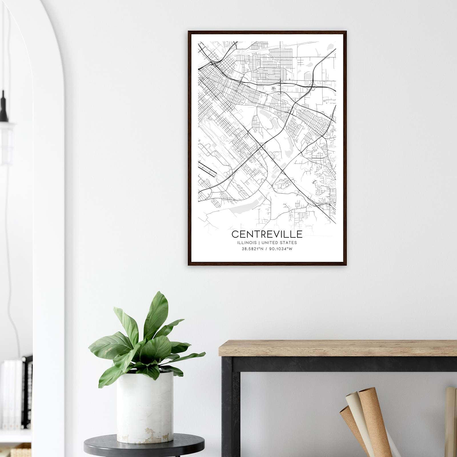 Deerfield Kansas Map Poster, Modern Home Decor Wall Art Print (Copy)
