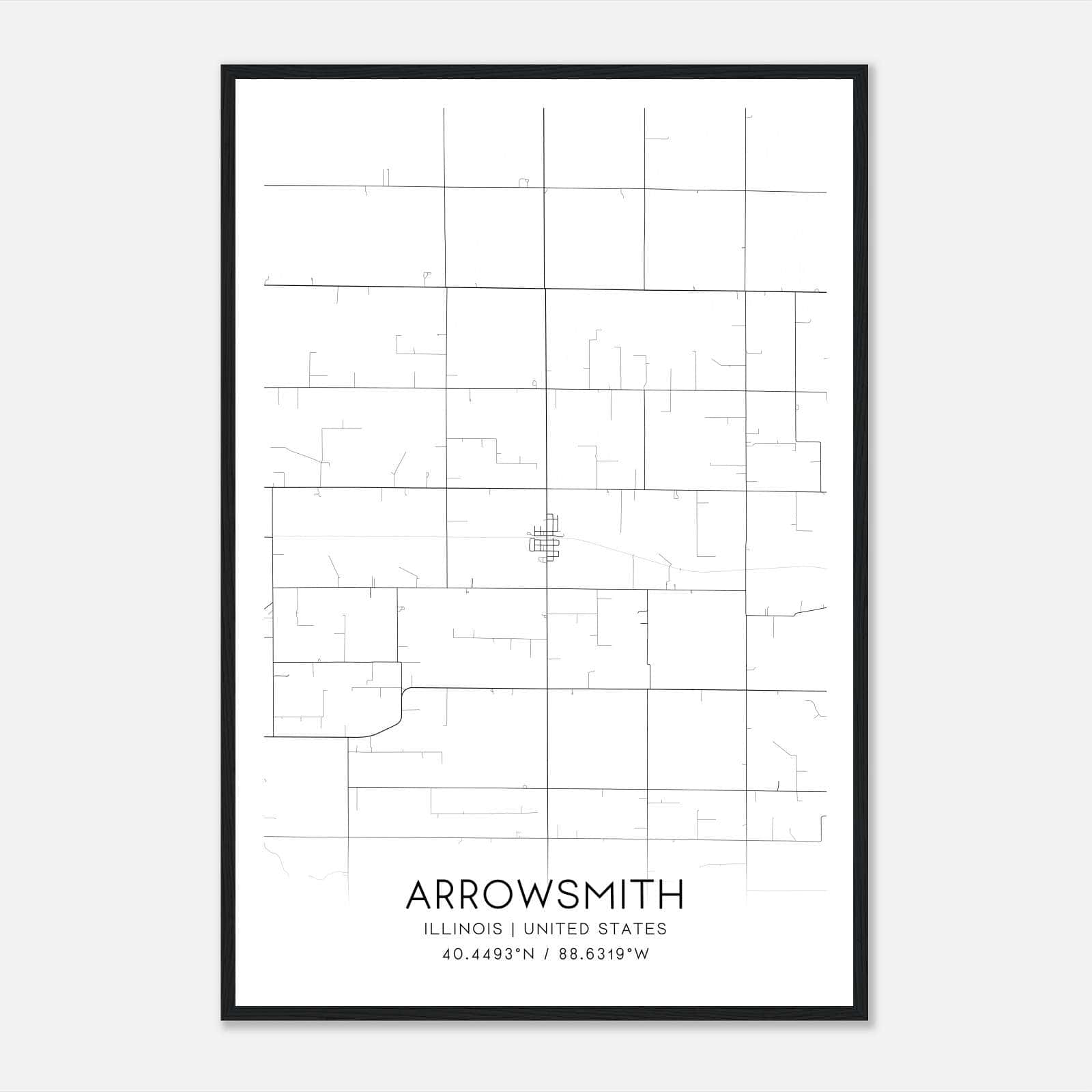 Arrowsmith Illinois Map Poster, Modern Home Decor Wall Art Print Arrowsmith Illinois Map Poster, Modern Home Decor Wall Art Print