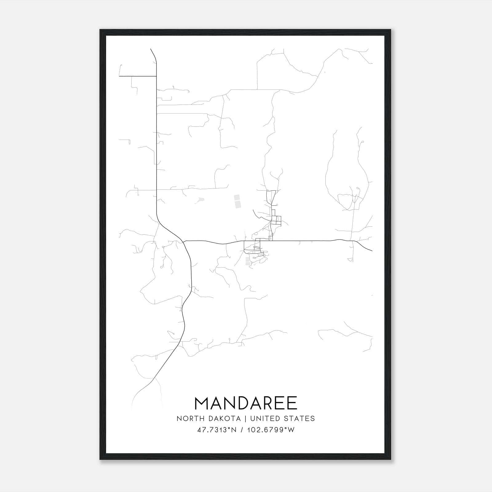 Mandaree North Dakota Map Poster, Modern Home Decor Wall Art Print Mandaree North Dakota Map Poster, Modern Home Decor Wall Art Print