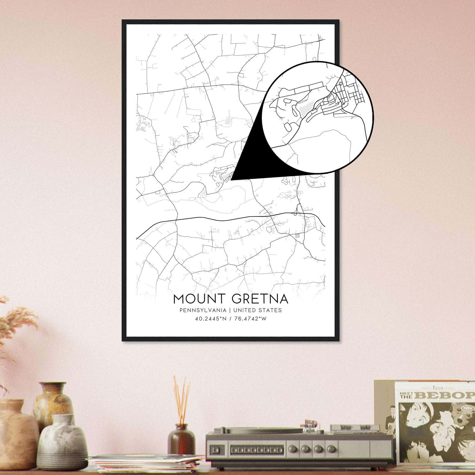 Deerfield Kansas Map Poster, Modern Home Decor Wall Art Print (Copy)