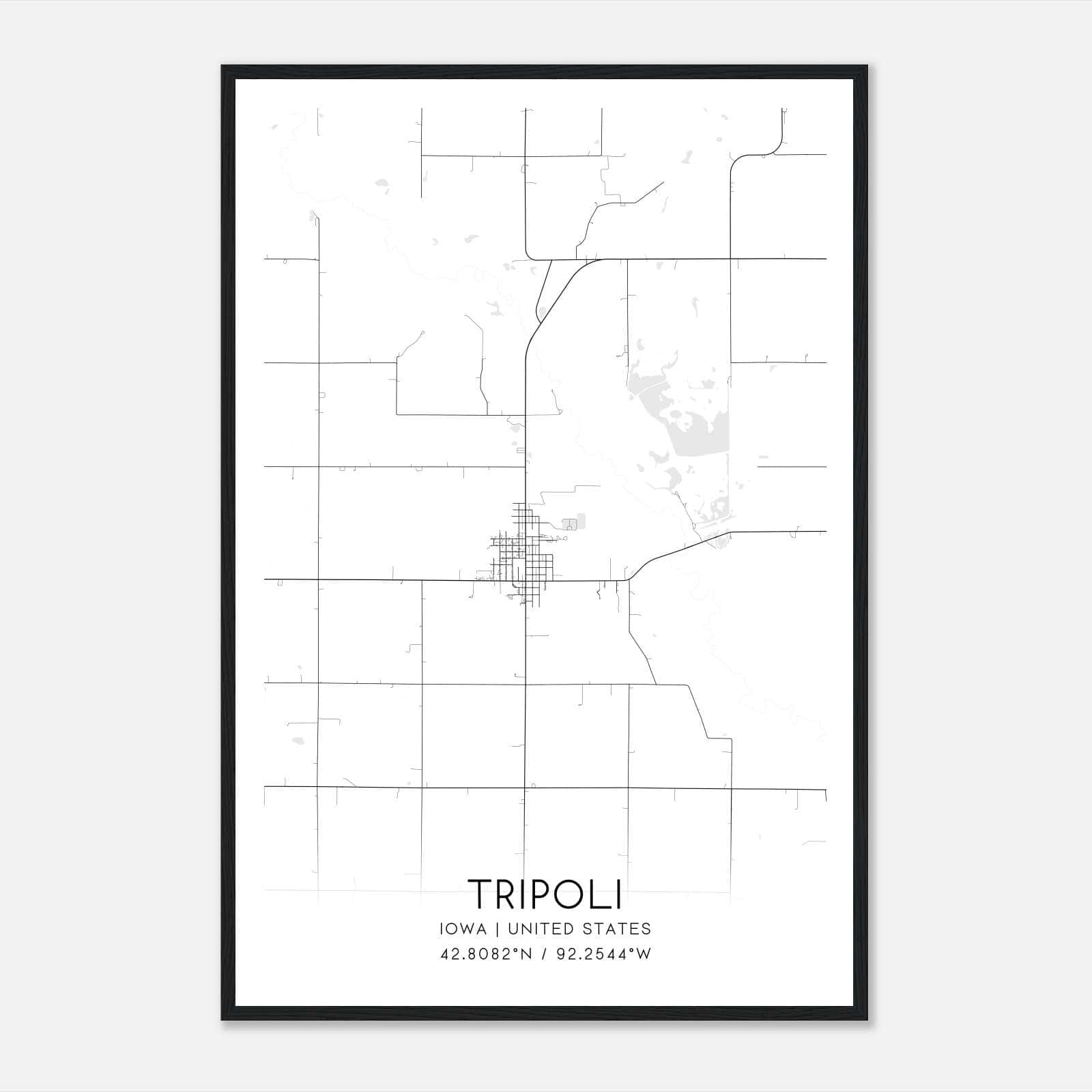Tripoli Iowa Map Poster, Modern Home Decor Wall Art Print Tripoli Iowa Map Poster, Modern Home Decor Wall Art Print