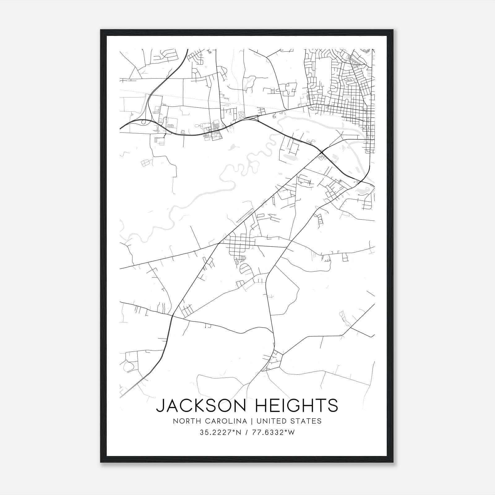 Jackson Heights North Carolina Map Poster, Modern Home Decor Wall Art Print Jackson Heights North Carolina Map Poster, Modern Home Decor Wall Art Print
