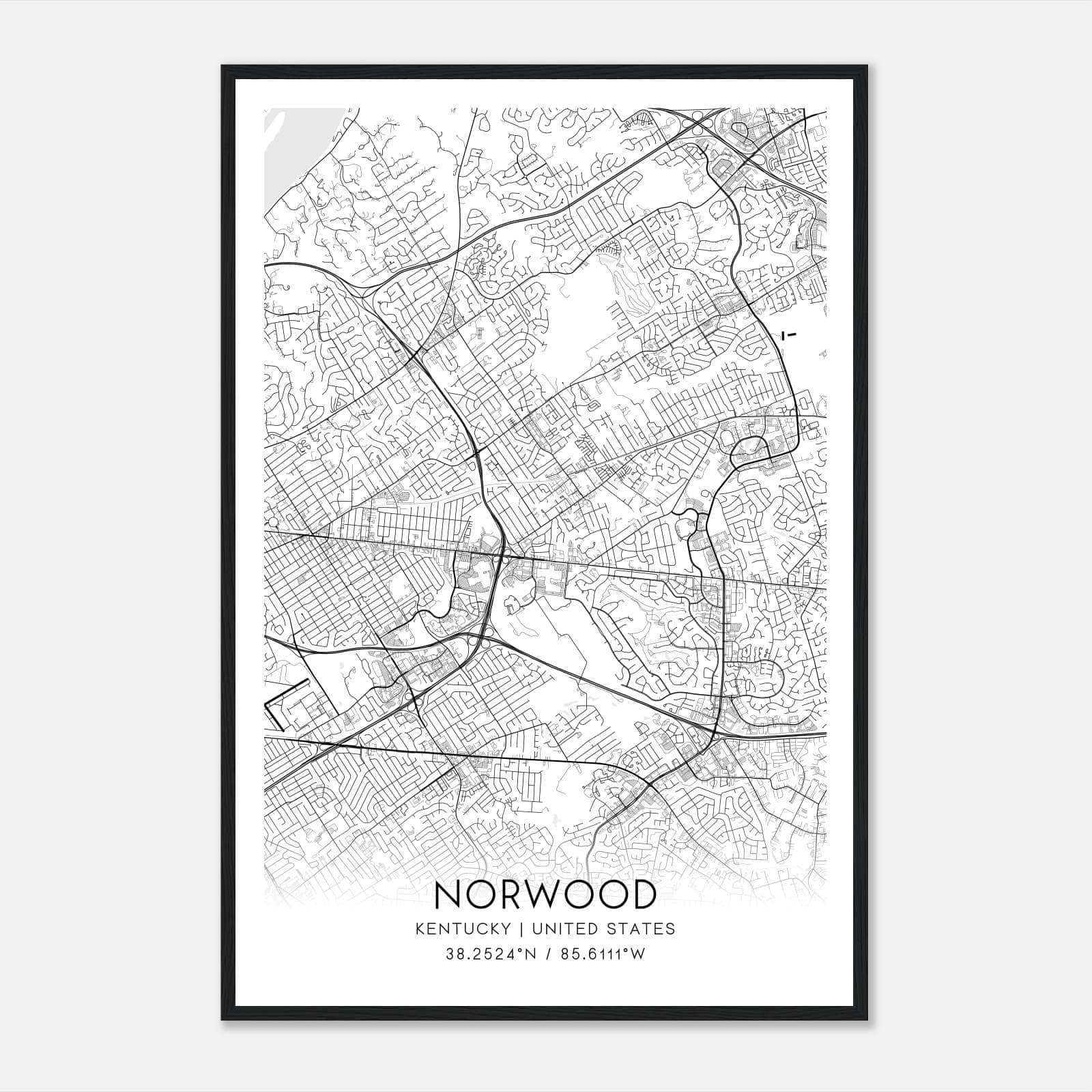 Norwood Kentucky Map Poster, Modern Home Decor Wall Art Print Norwood Kentucky Map Poster, Modern Home Decor Wall Art Print