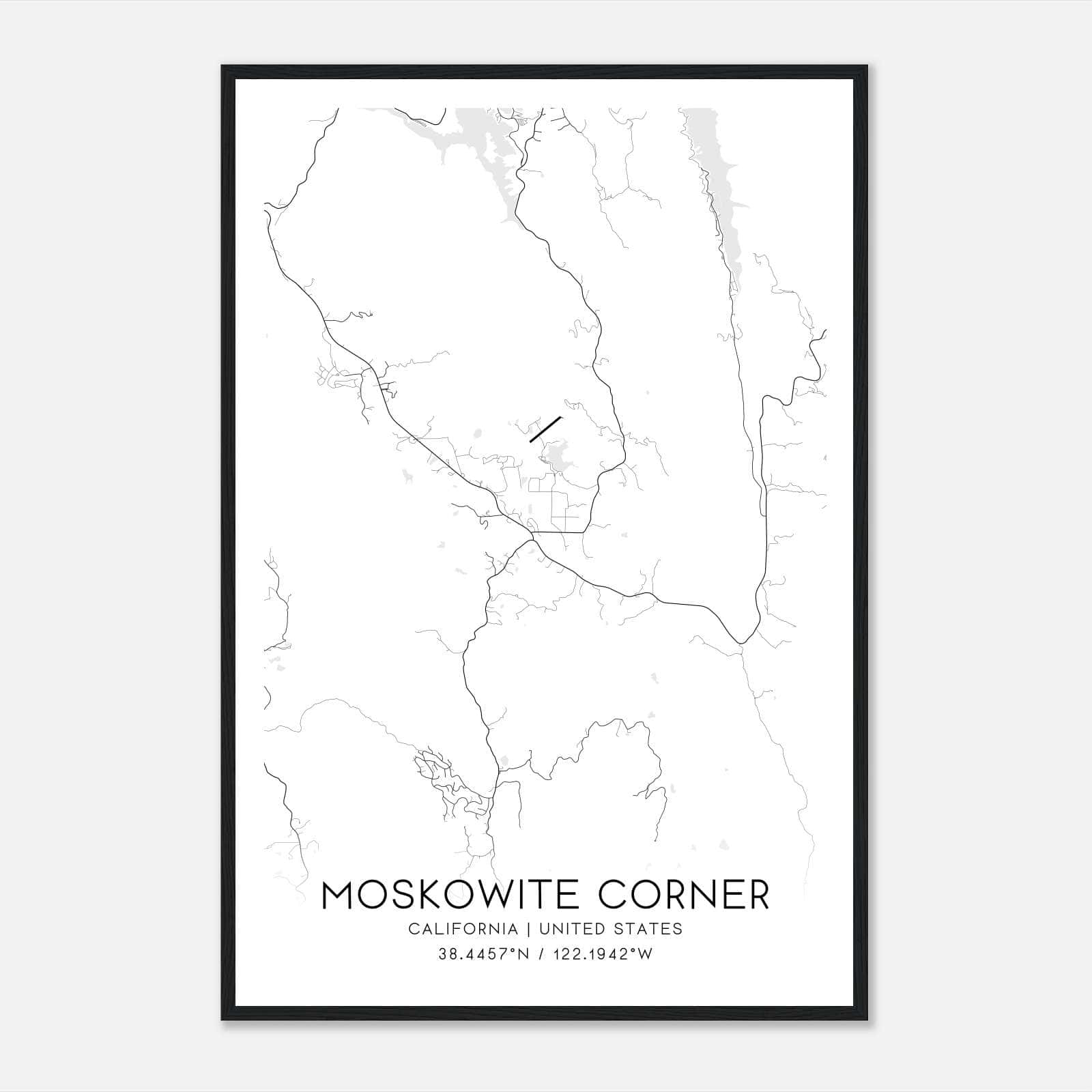 Moskowite Corner California Map Poster, Modern Home Decor Wall Art Print Moskowite Corner California Map Poster, Modern Home Decor Wall Art Print
