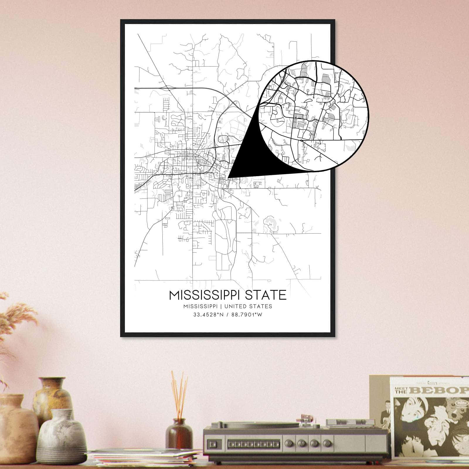 Deerfield Kansas Map Poster, Modern Home Decor Wall Art Print (Copy)