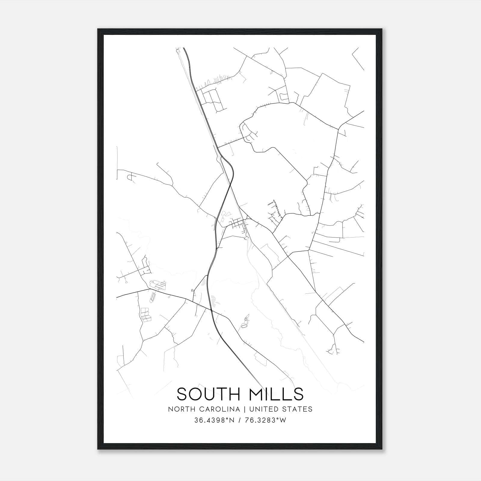 South Mills North Carolina Map Poster, Modern Home Decor Wall Art Print South Mills North Carolina Map Poster, Modern Home Decor Wall Art Print
