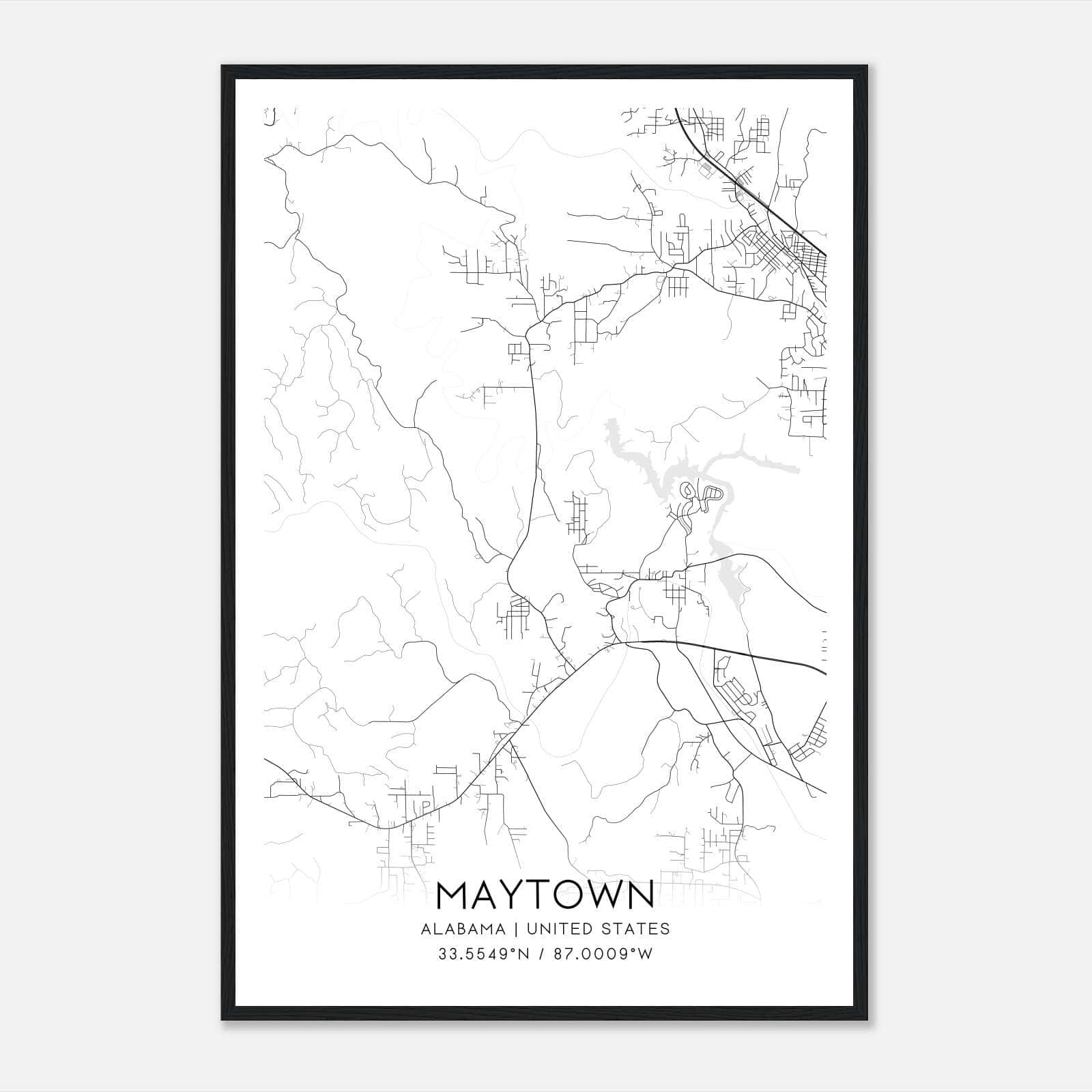 Maytown Alabama Map Poster, Modern Home Decor Wall Art Print Maytown Alabama Map Poster, Modern Home Decor Wall Art Print