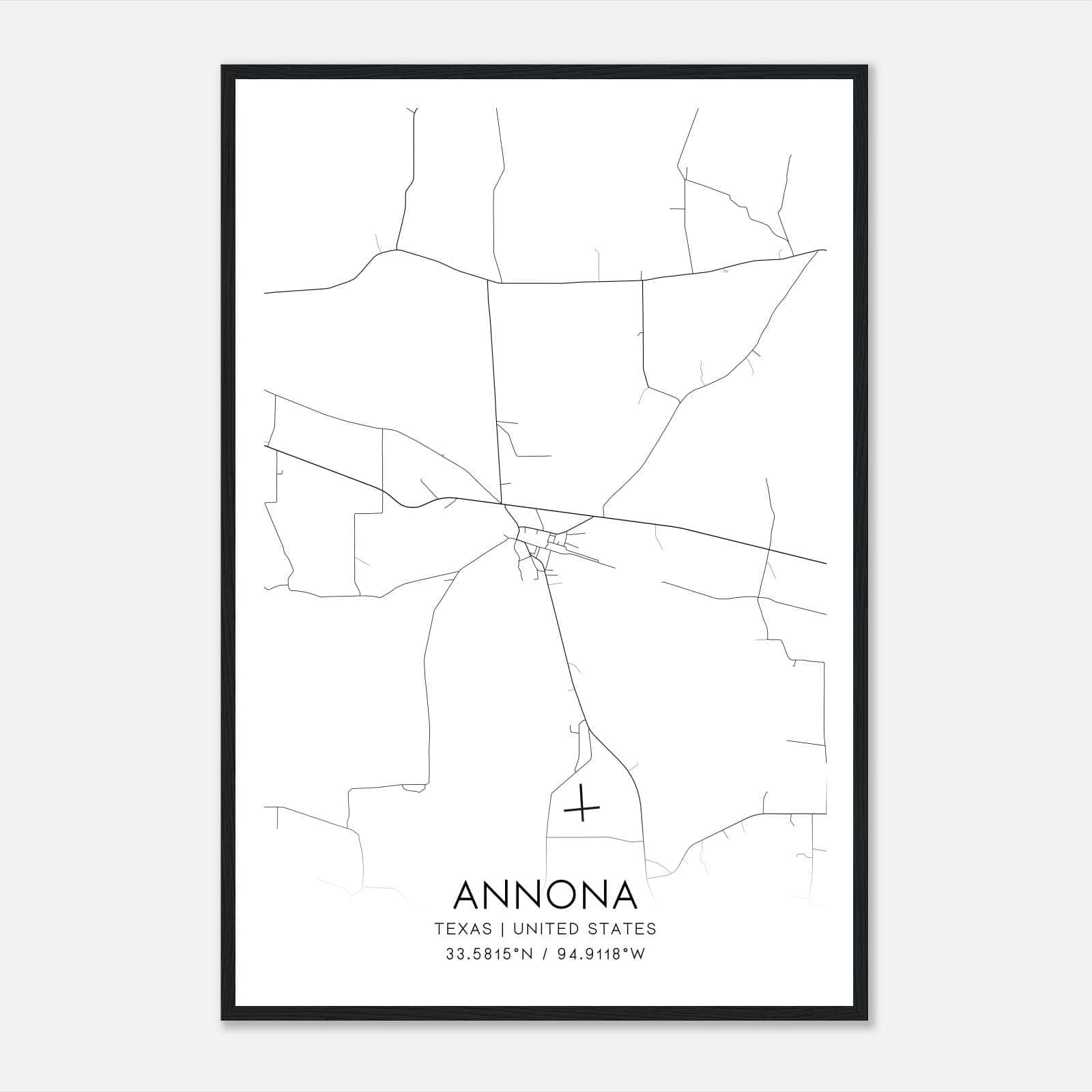 Annona Texas Map Poster, Modern Home Decor Wall Art Print Annona Texas Map Poster, Modern Home Decor Wall Art Print
