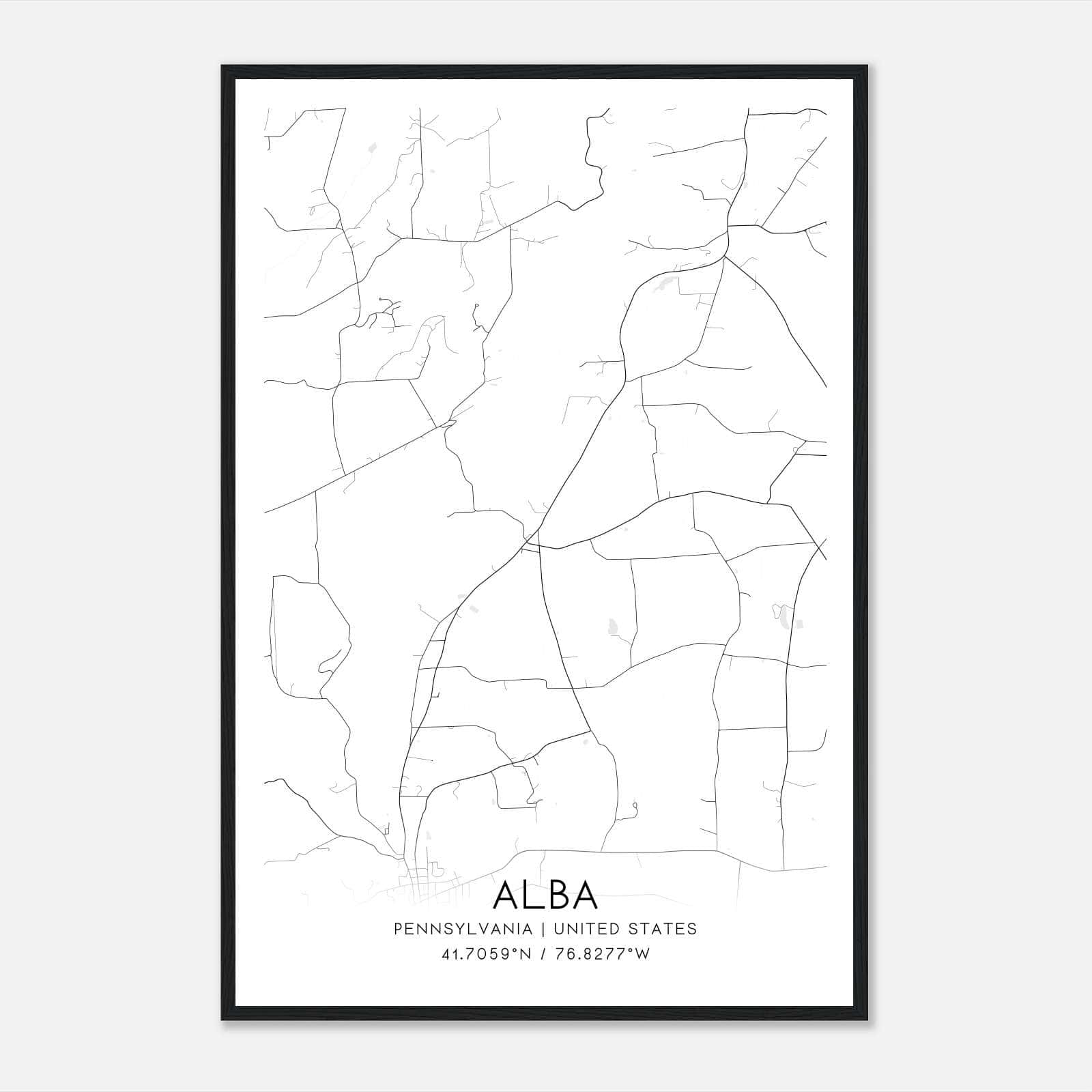 Alba Pennsylvania Map Poster, Modern Home Decor Wall Art Print Alba Pennsylvania Map Poster, Modern Home Decor Wall Art Print