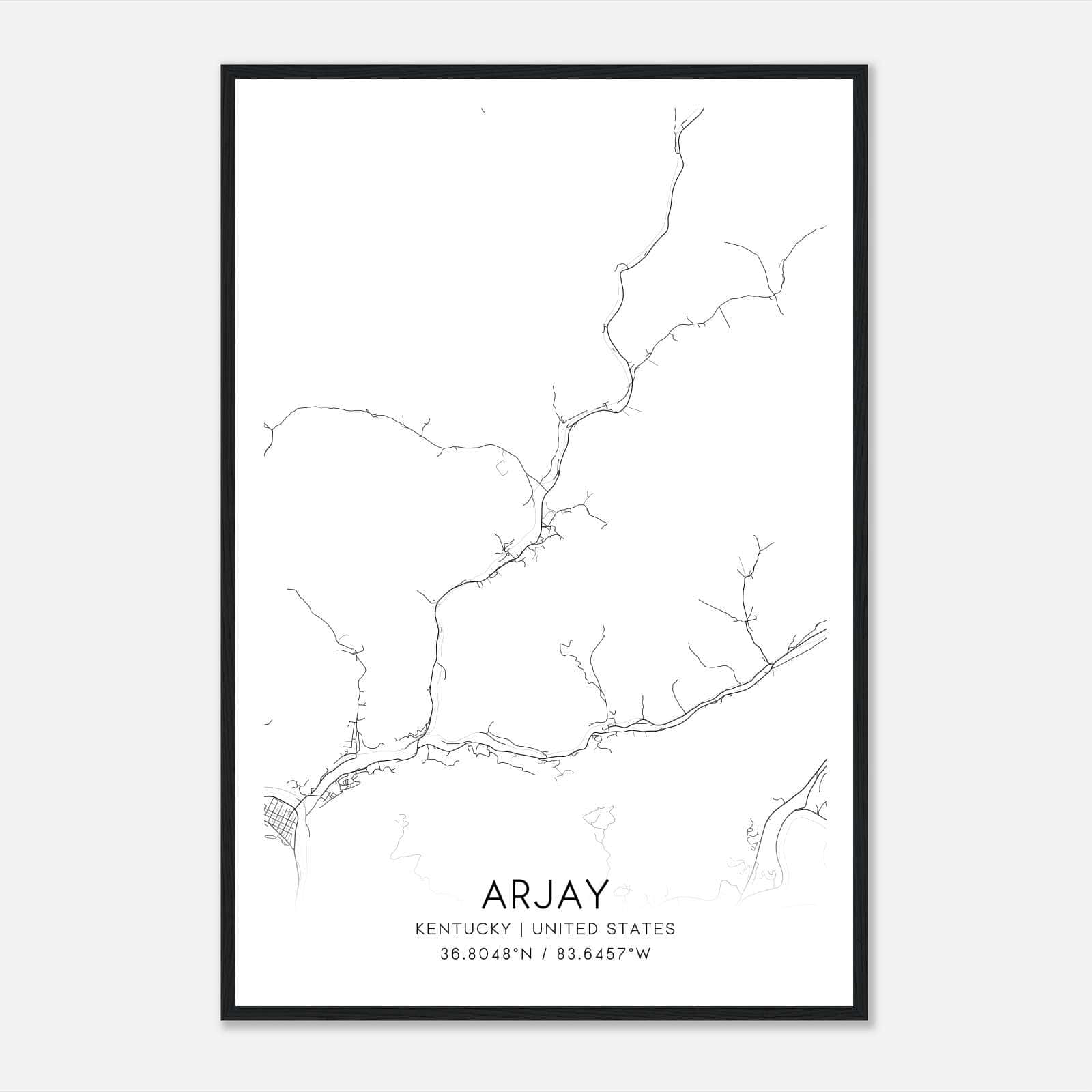 Arjay Kentucky Map Poster, Modern Home Decor Wall Art Print Arjay Kentucky Map Poster, Modern Home Decor Wall Art Print