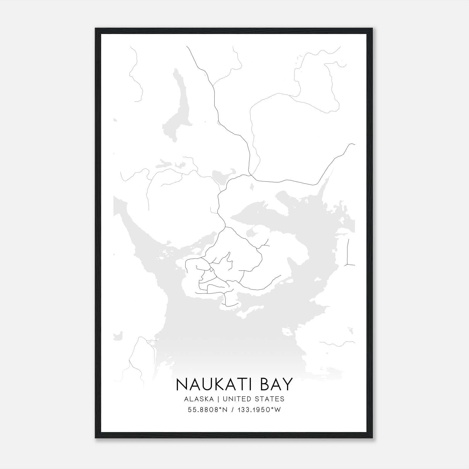 Naukati Bay Alaska Map Poster, Modern Home Decor Wall Art Print Naukati Bay Alaska Map Poster, Modern Home Decor Wall Art Print