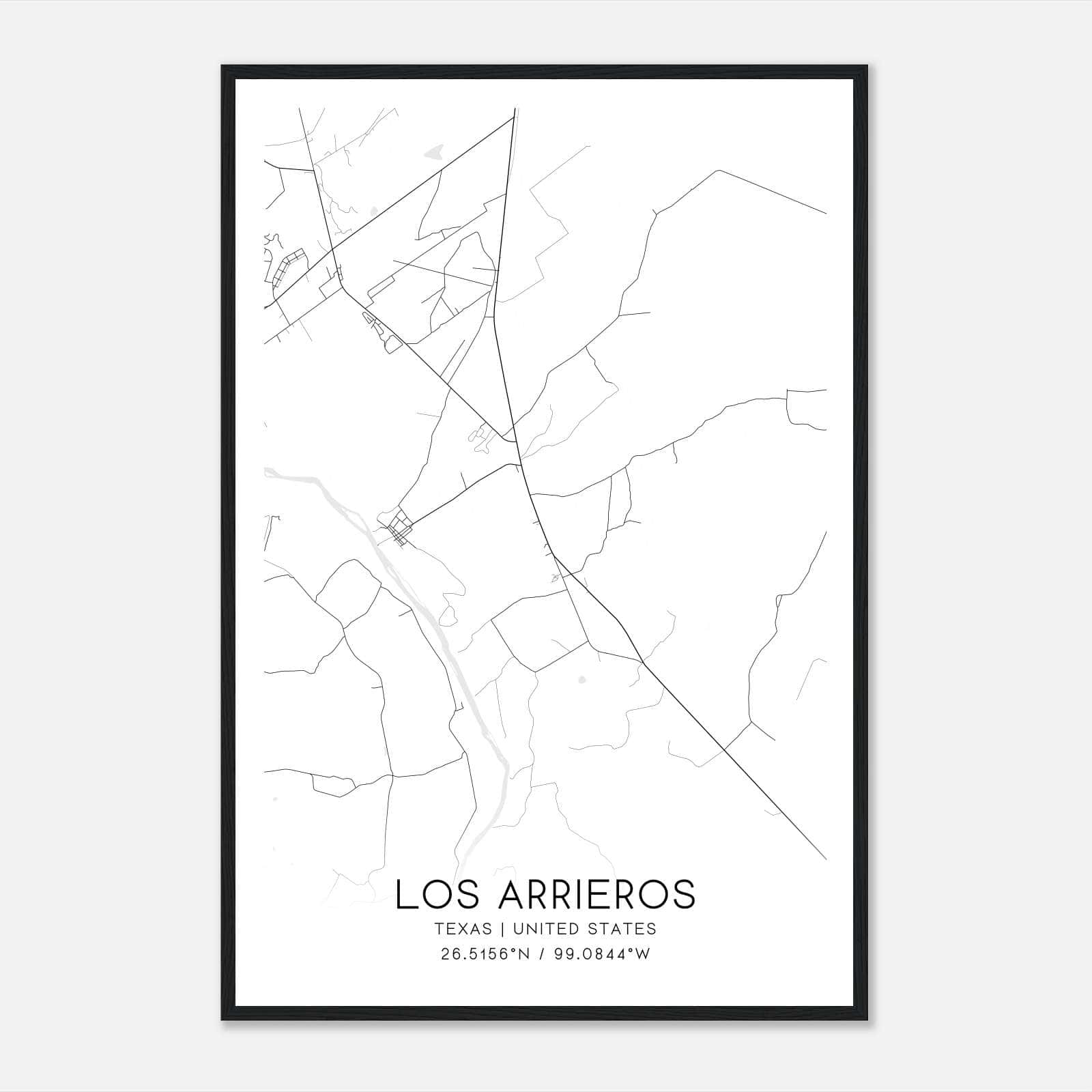 Los Arrieros Texas Map Poster, Modern Home Decor Wall Art Print Los Arrieros Texas Map Poster, Modern Home Decor Wall Art Print